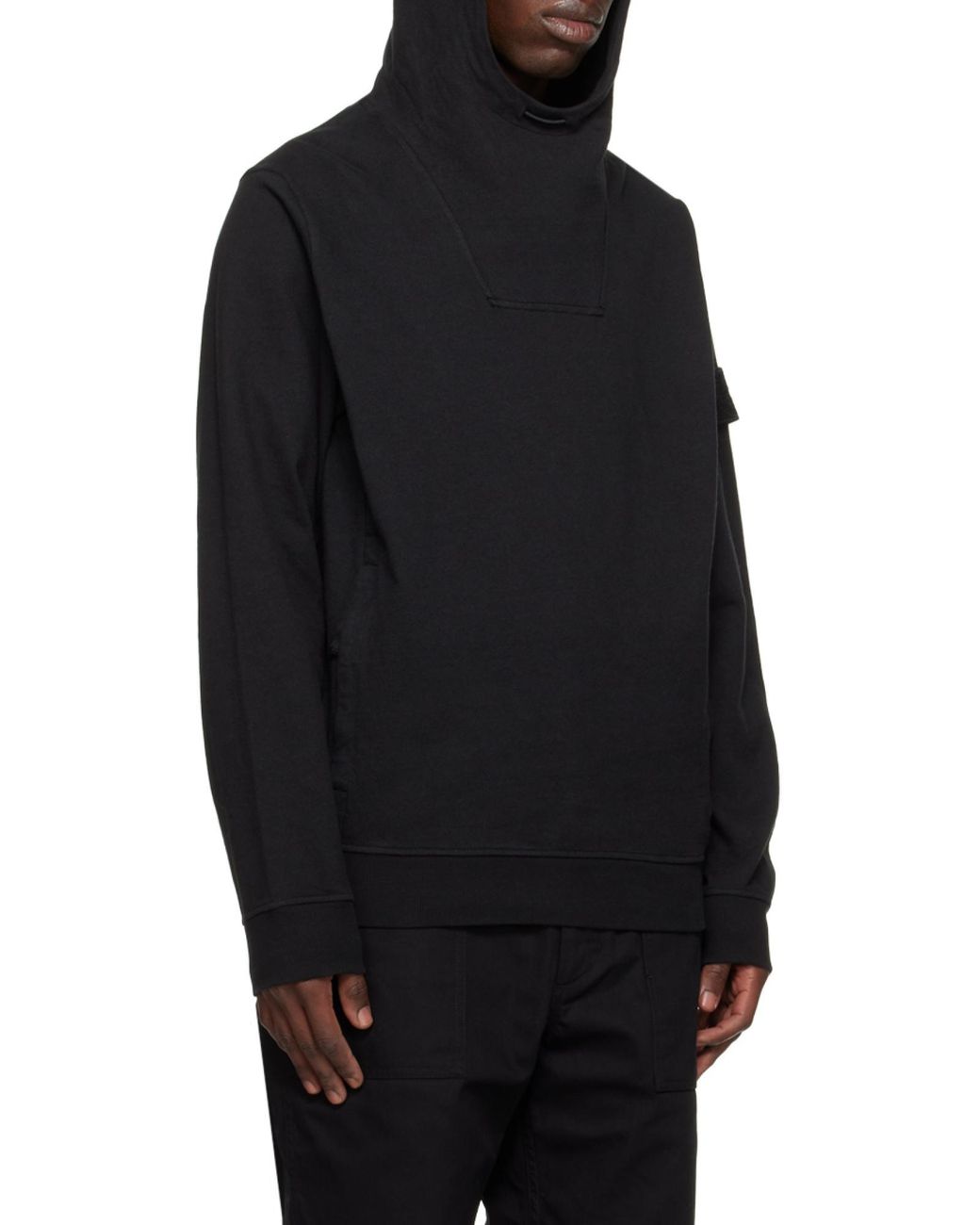 Stone Island Black Compass Patch Hoodie for men