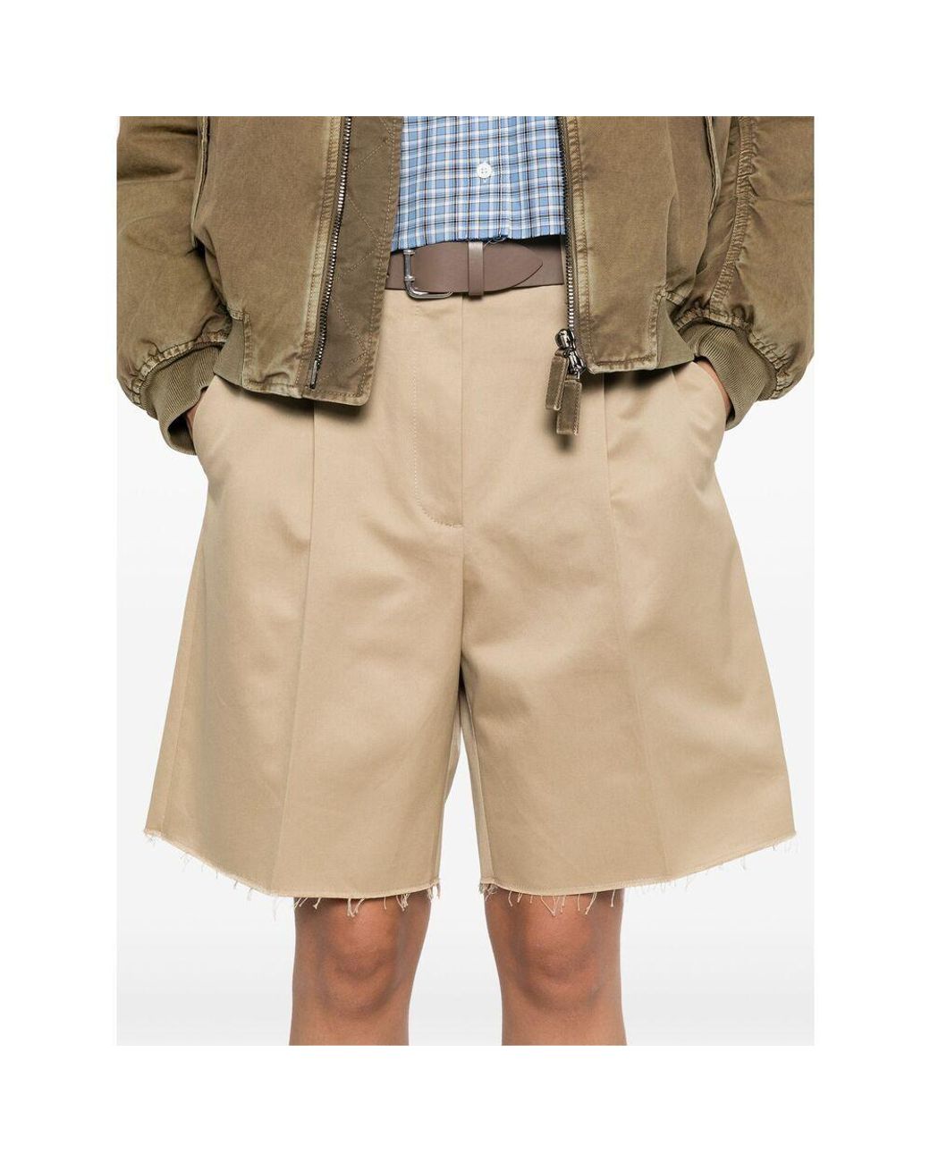 Miu Miu Natural Chino Bermudas