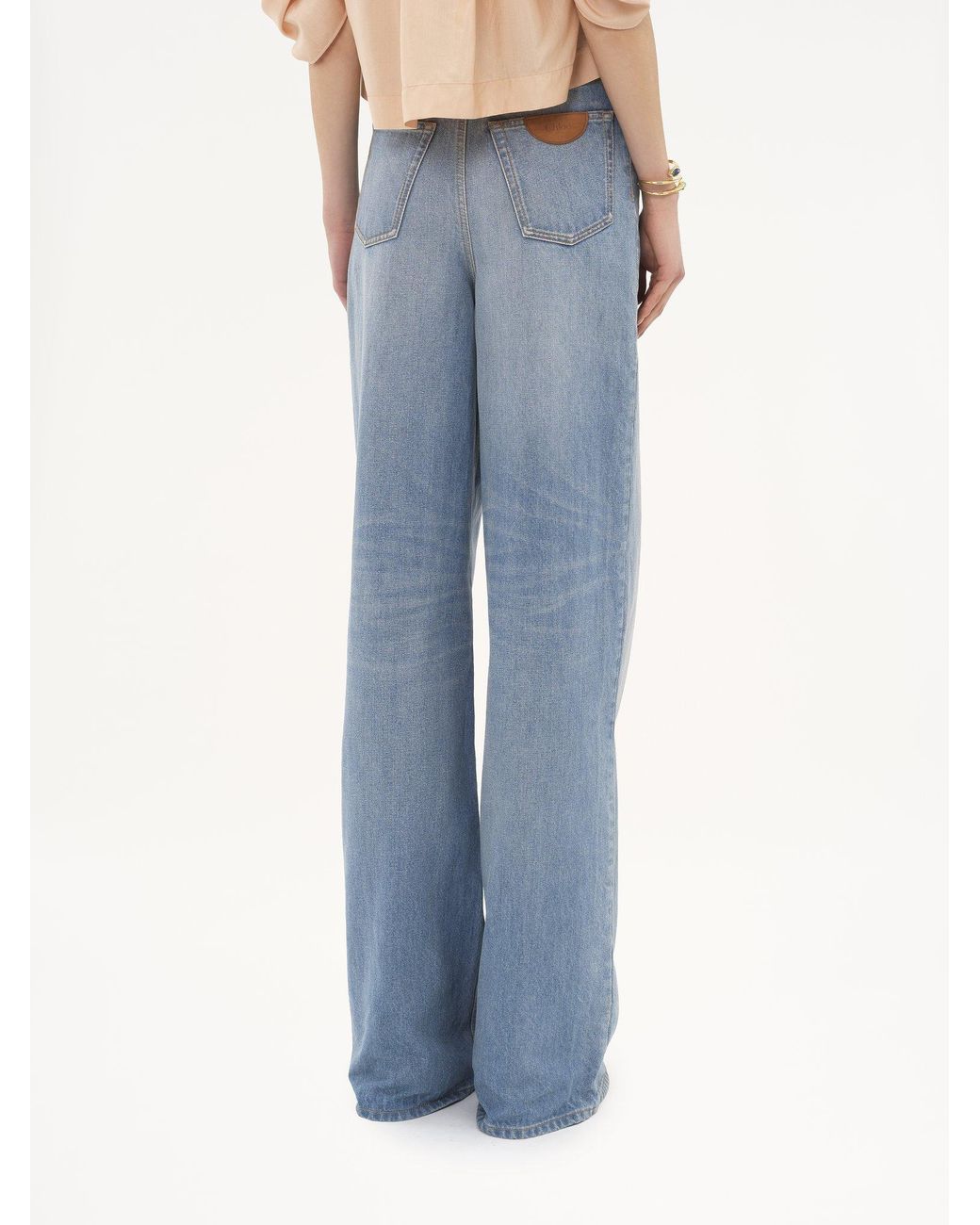Chloé Blue Chloé High Waisted Wide-Leg Jeans