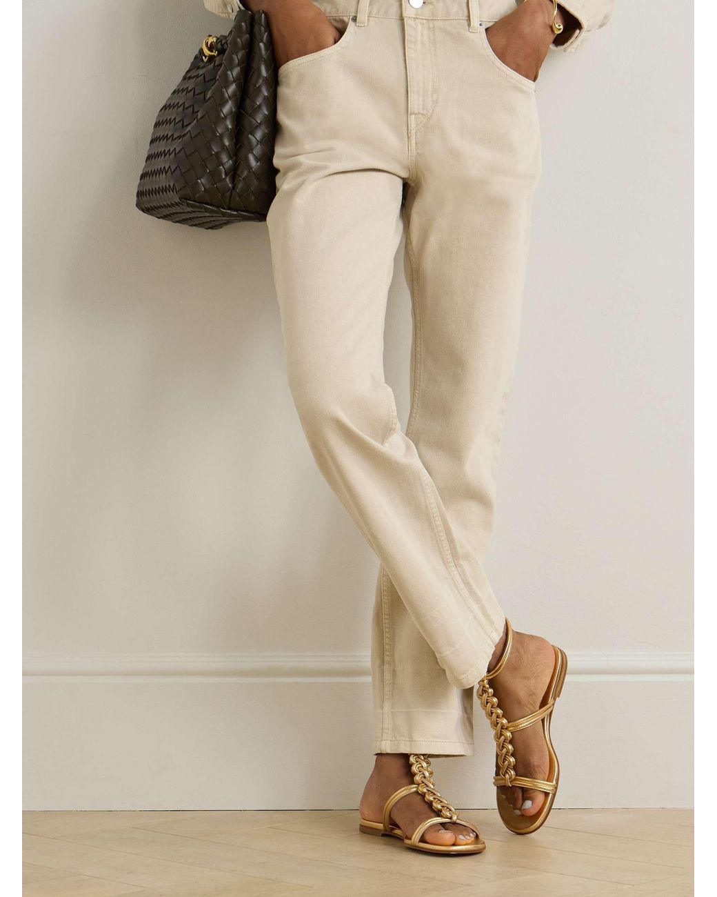 Gianvito Rossi Metallic Capura Flat Sandals