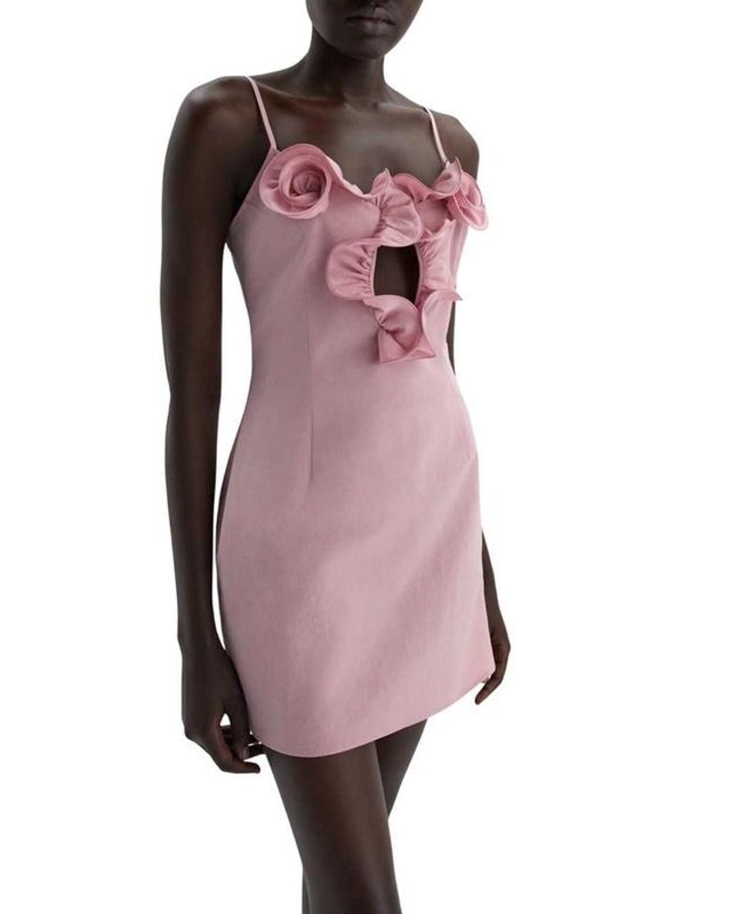 Magda Butrym Pink Cotton Flower-Detail Mini Beach Dress
