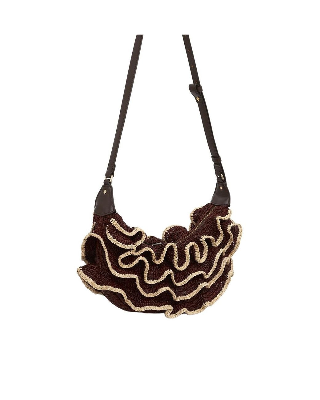 Zimmermann White Goldentime Ruffle Shoulder Bag