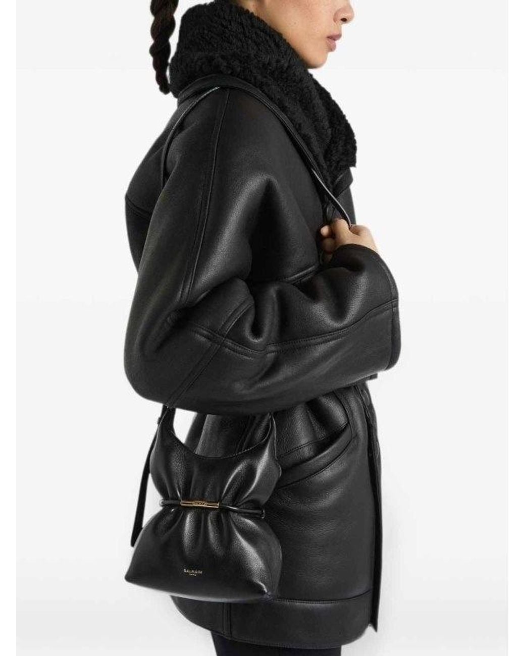 Balmain Black Sphynx Mini Shoulder Bag