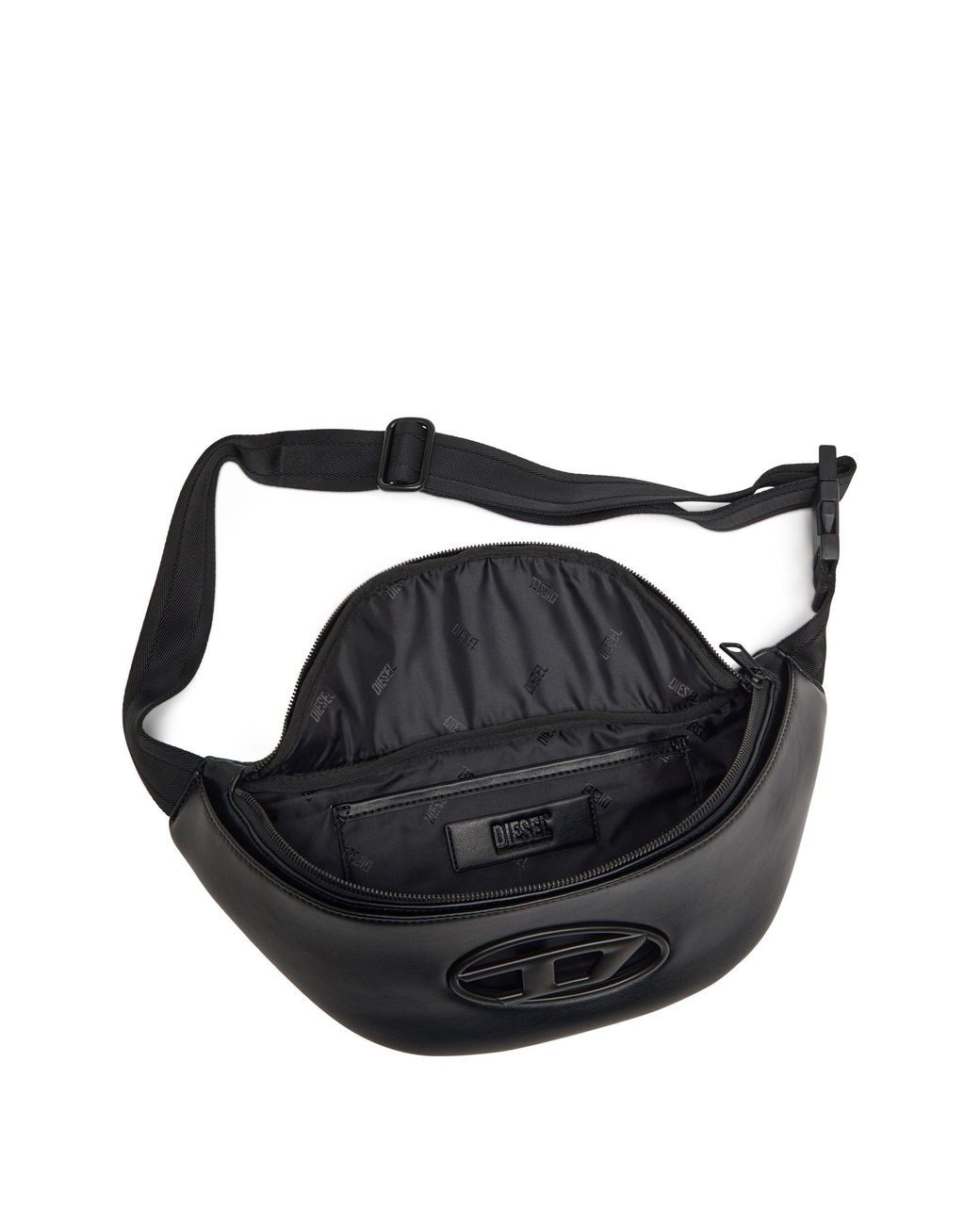 DIESEL Black Medium Holi-D Zipped Belt Bag for men