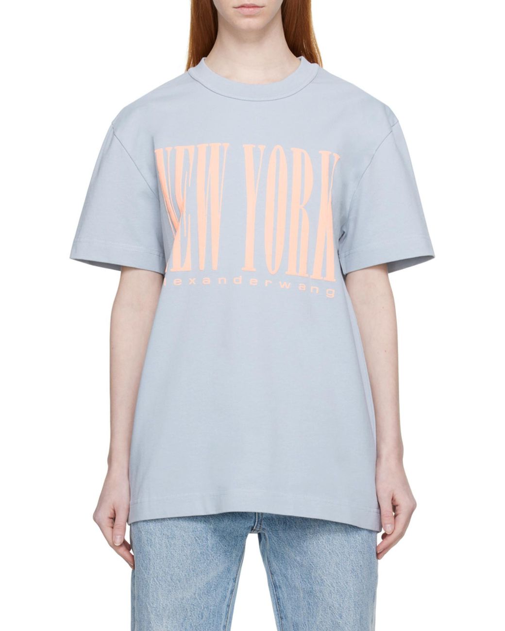 Alexander Wang Gray Graphic Printed Crewneck T-Shirt
