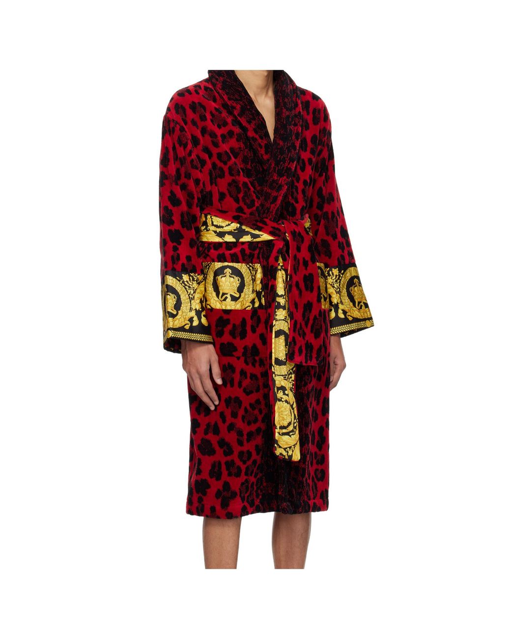 Versace Red Wild Barocco Bathrobe for men