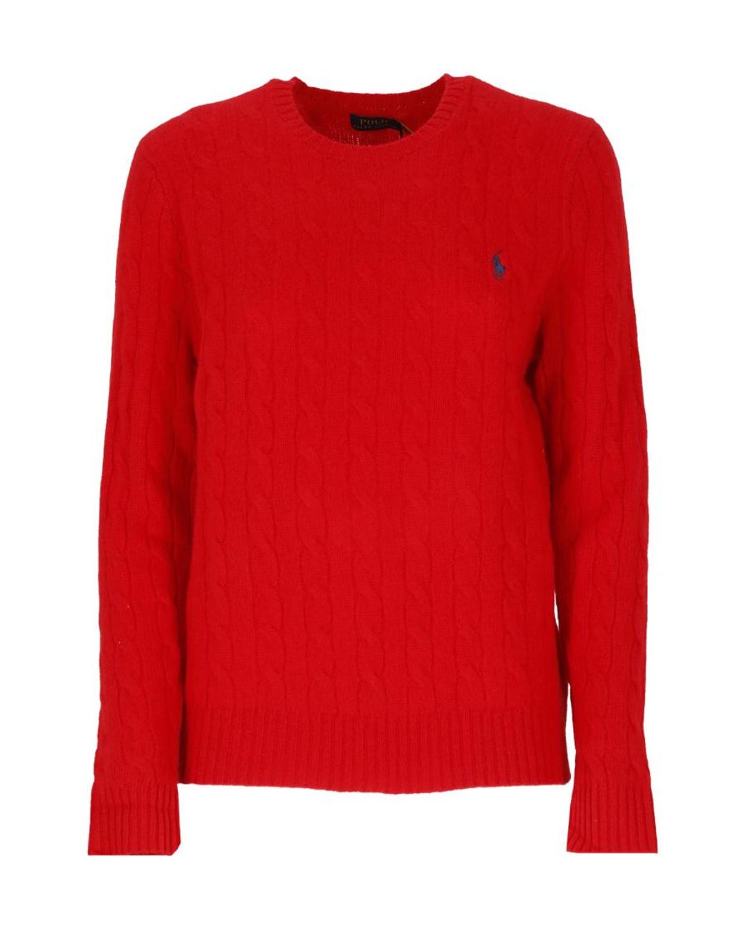 Polo Ralph Lauren Red Julianna Cable-Knit Jumper