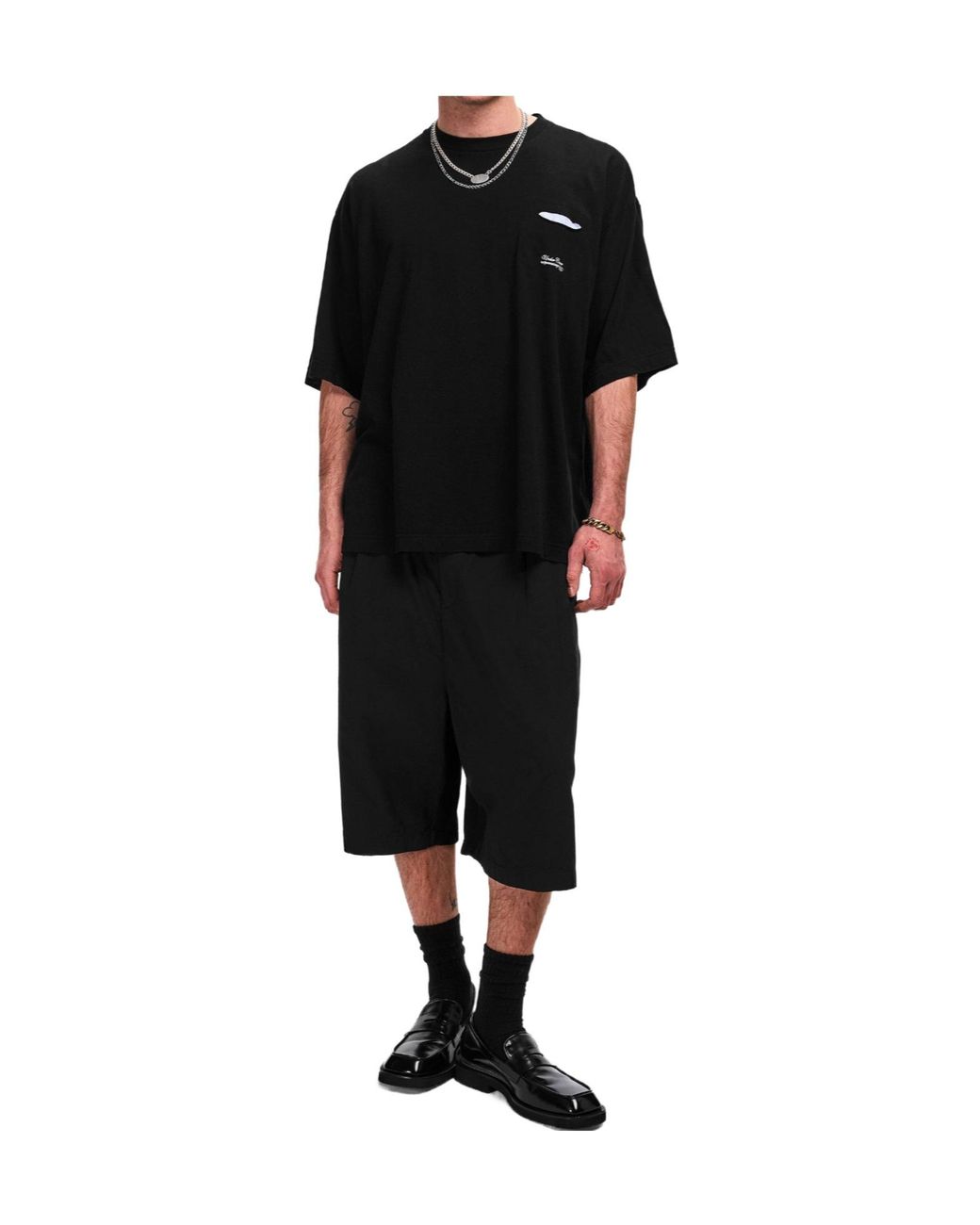 Undercover Black Minimalist Color-Blocked T-Shirt for men