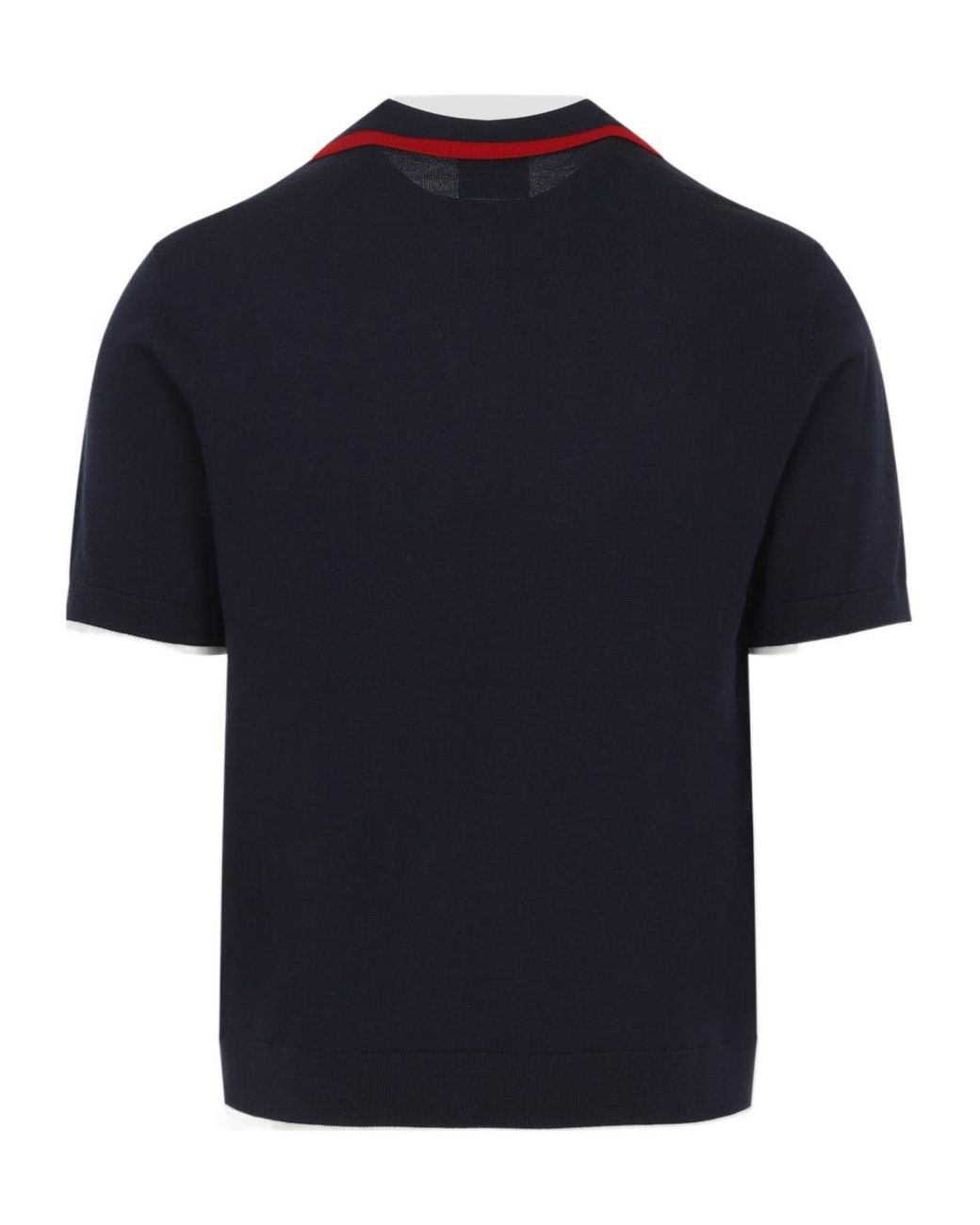 Casablanca Blue Logo Embroidered Knitted Track Polo Shirt for men