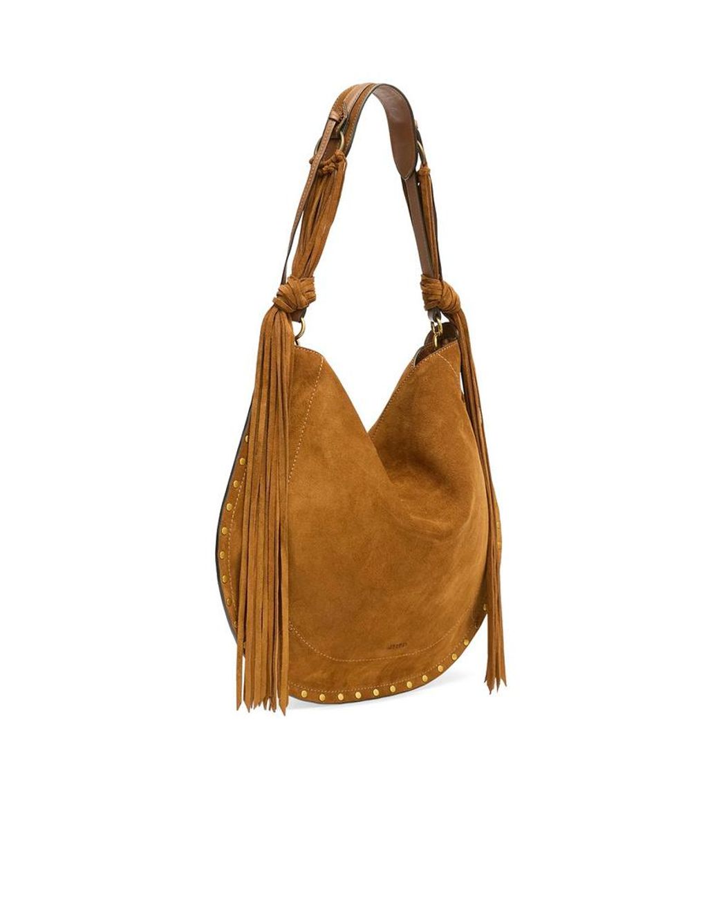 Isabel Marant Brown Oskan Fringed Soft Hobo Bag