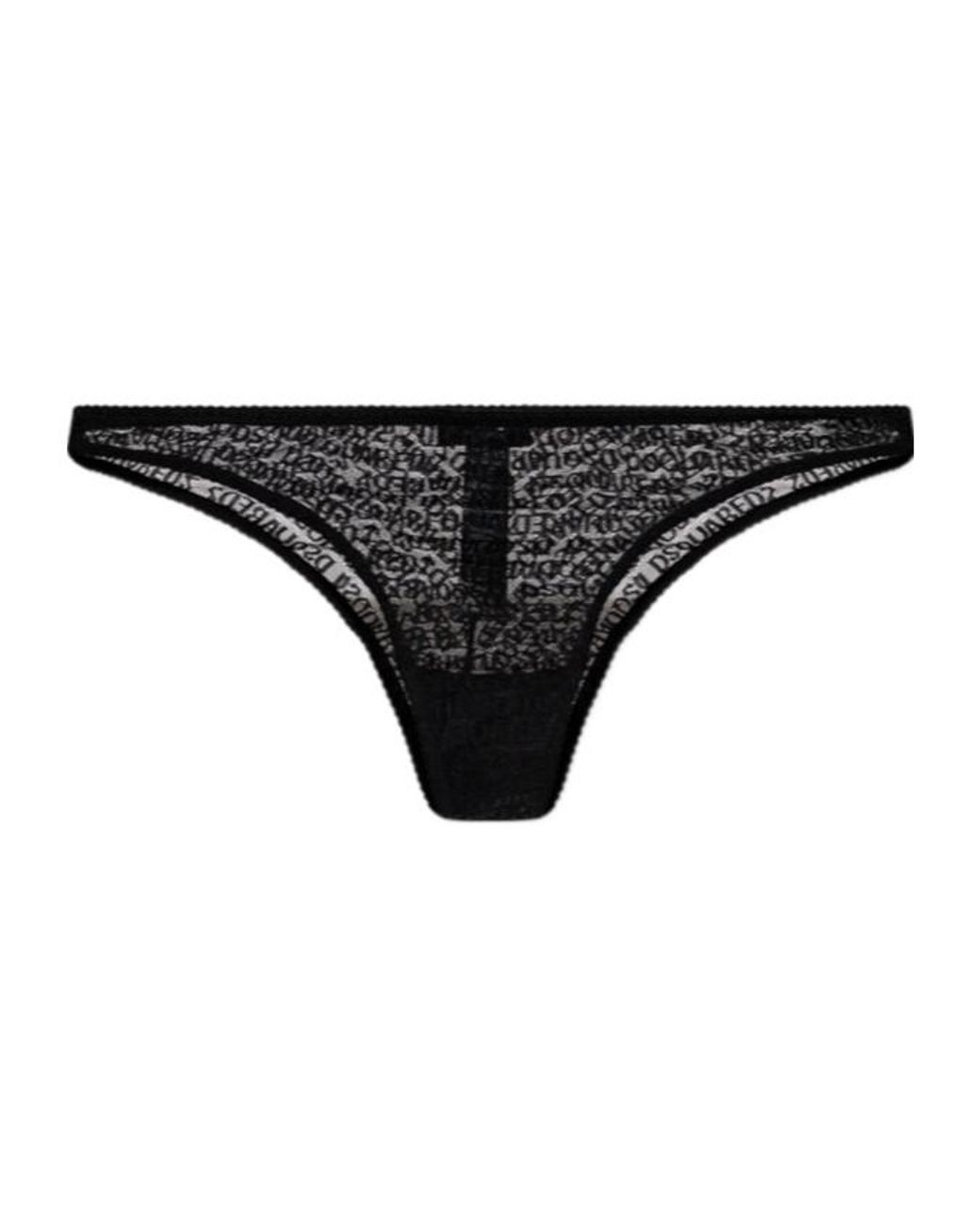DSquared² Black Lace Triangle Panties