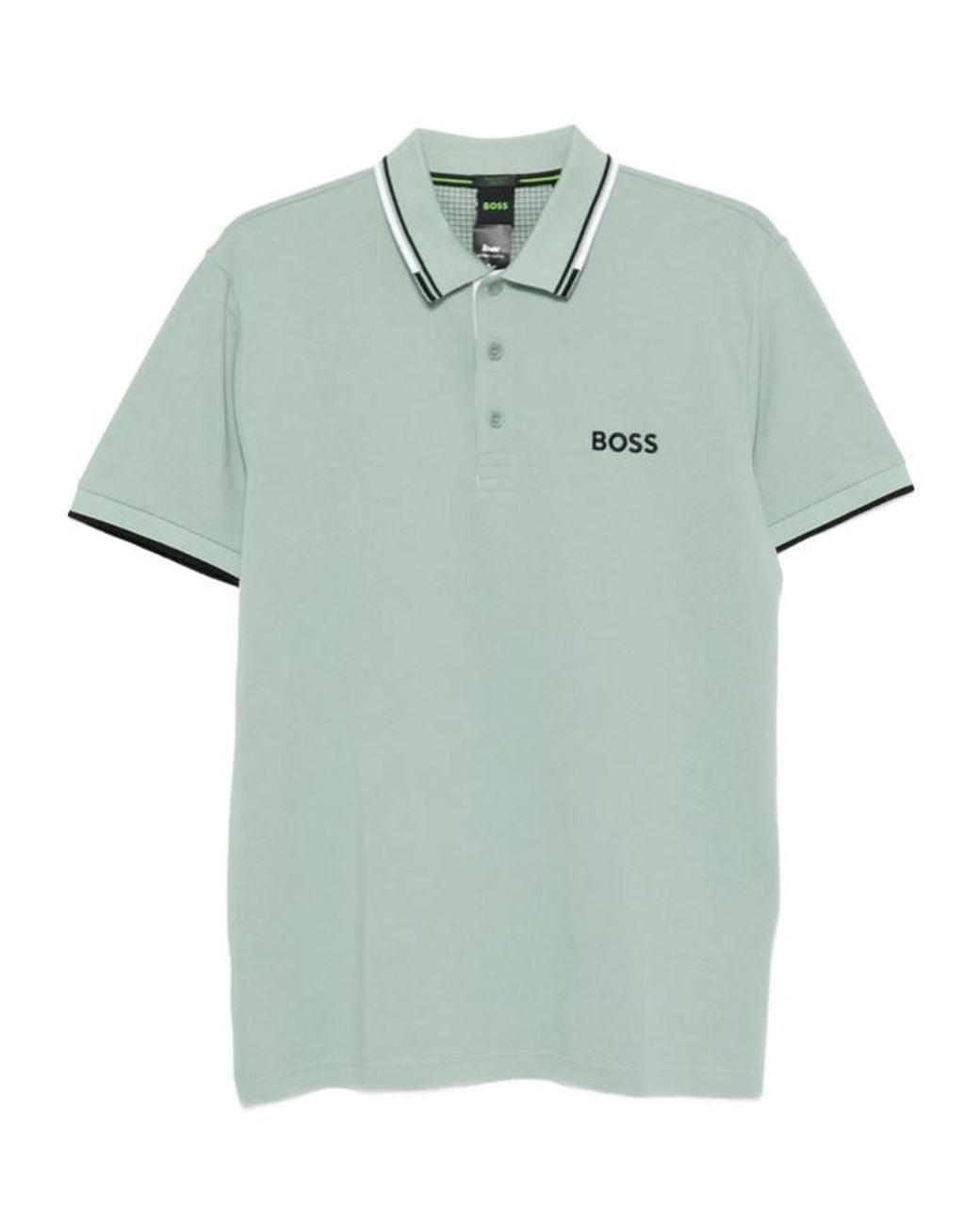 Boss Green Striped-Trim Polo Shirt for men