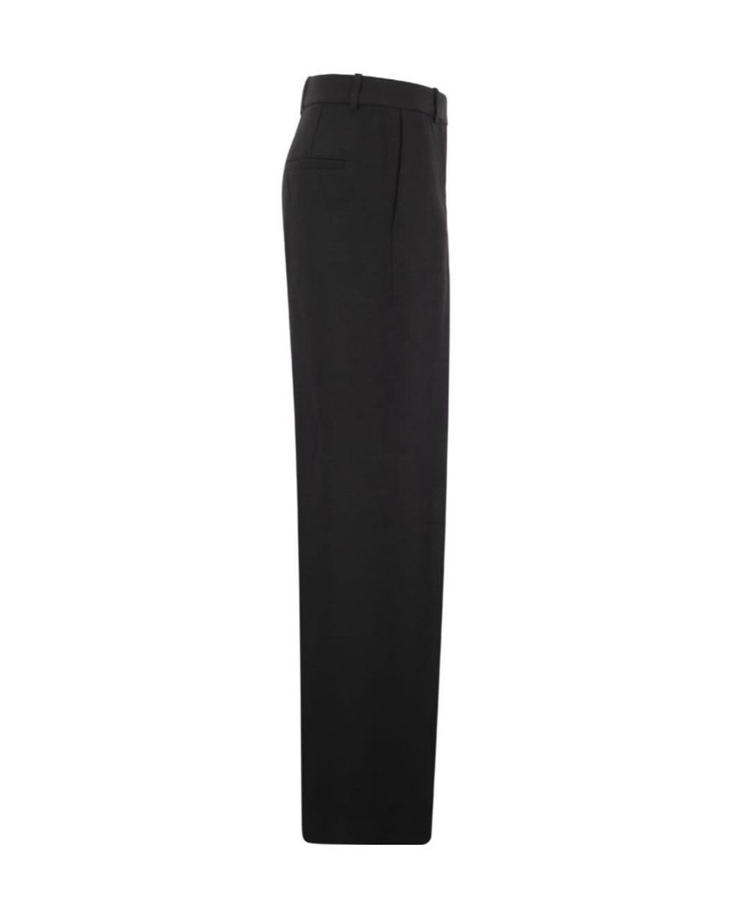 Fabiana Filippi Black Mid-Rise Casual Trousers With Pressed Crease Design