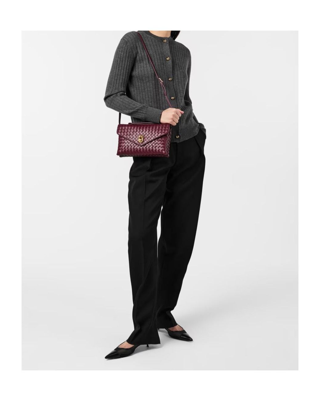 Bottega Veneta Black High Waist Casual Pants