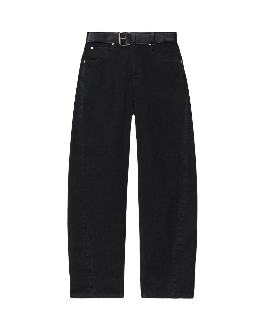 Alexander Wang Black Belted Wide-Leg Jeans