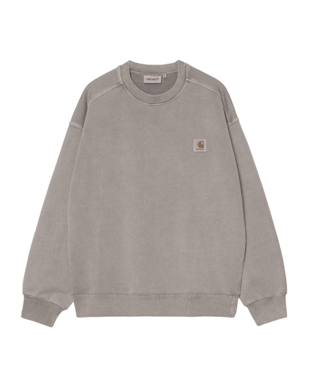 Carhartt Gray Logo Patch Crew Neck Sweatshirt for men