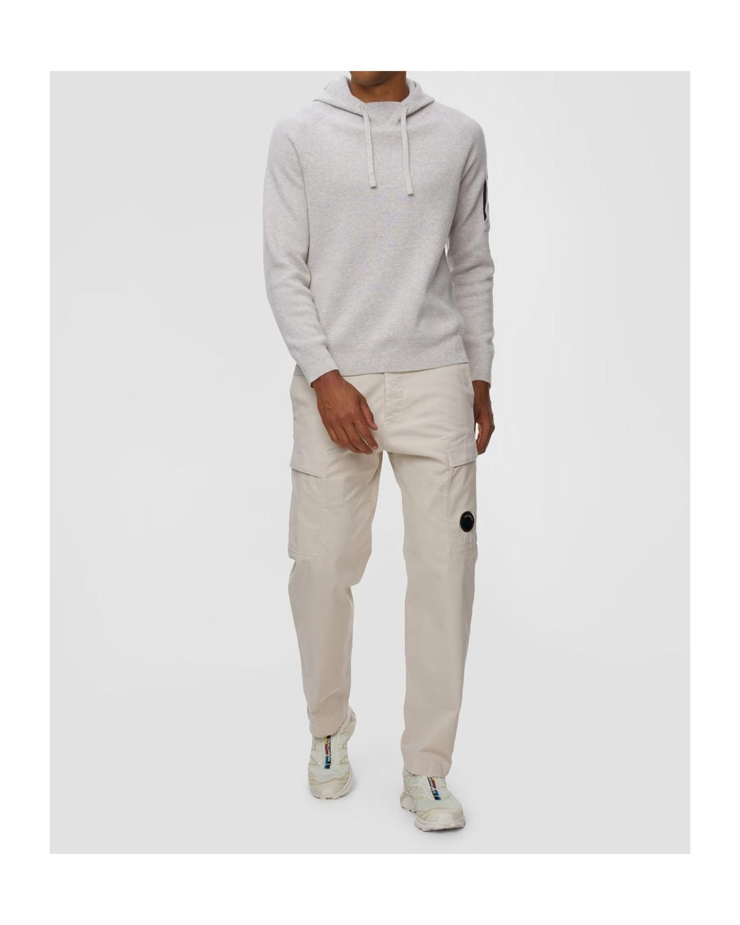 C P Company Gray Stretch Satin Cargo Pants for men