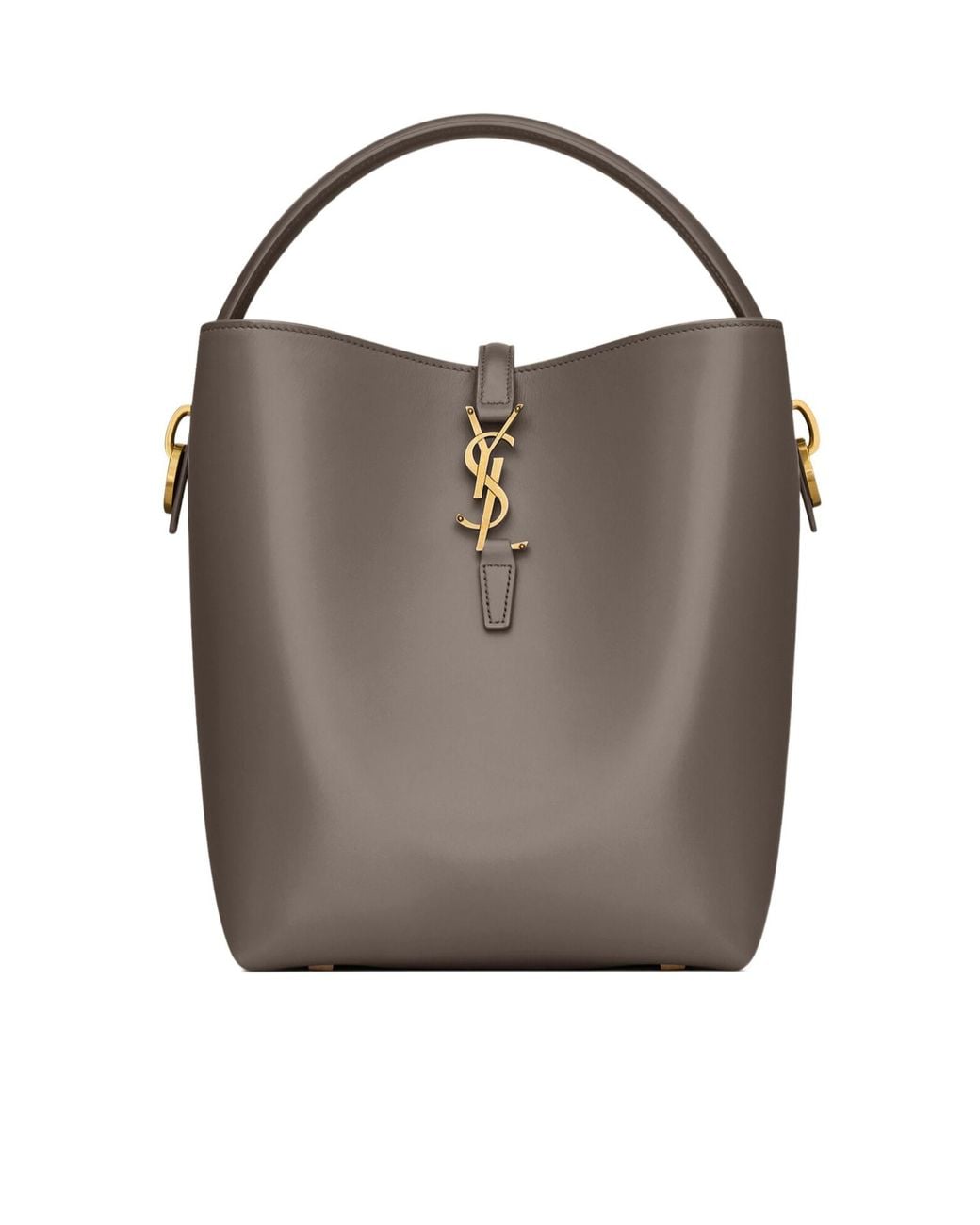 Saint Laurent Brown Logo-Plaque Top-Handle Tote Bag