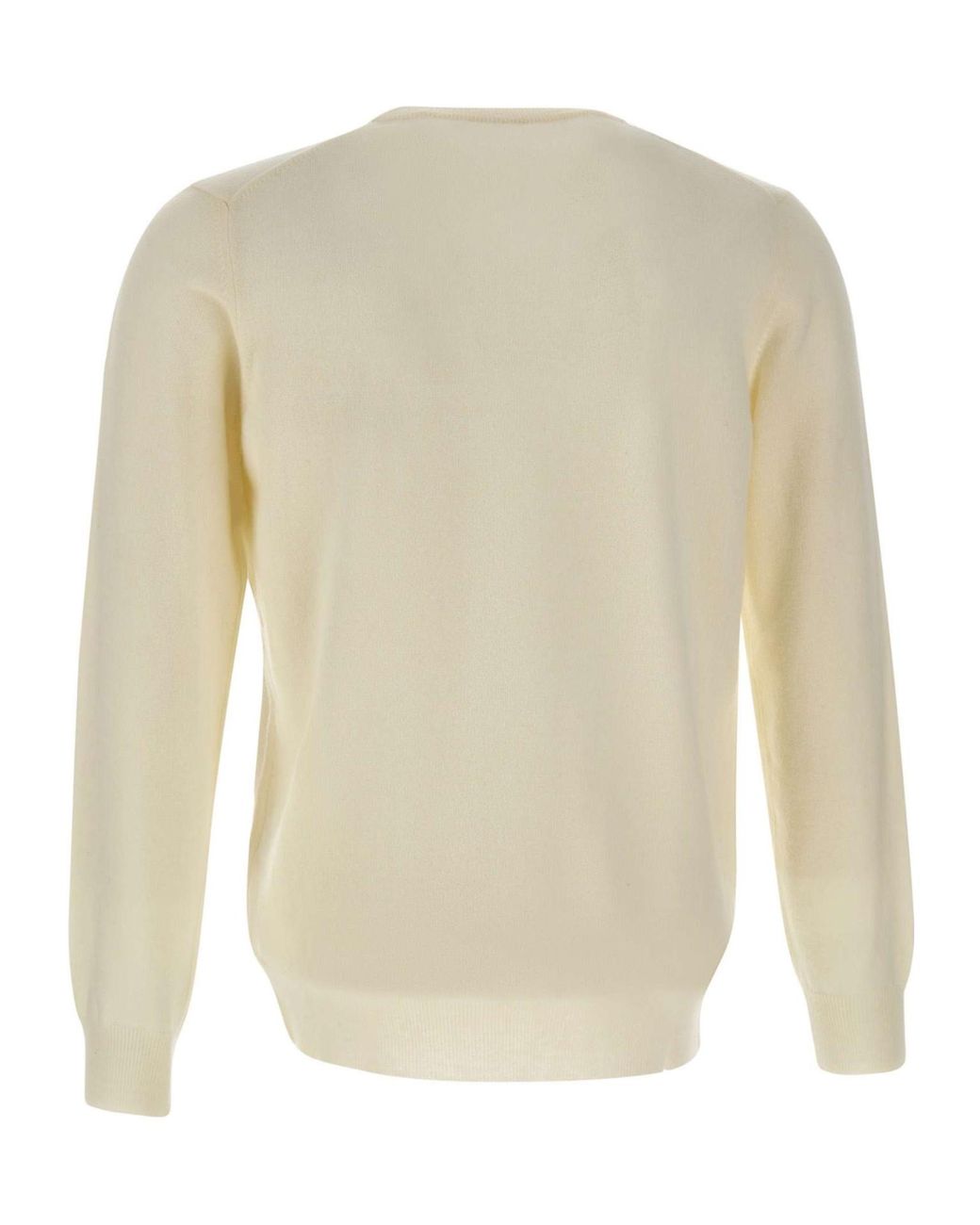 Kangra Cashmere White Kangra Crewneck Knitted Jumper for men