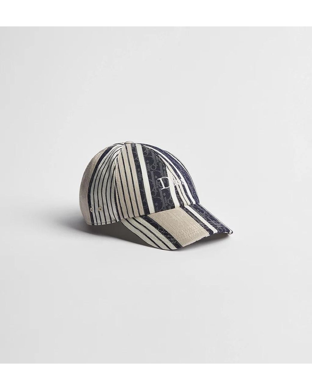 Dior Blue Iviera Oblique Sun Stripes Cap for men