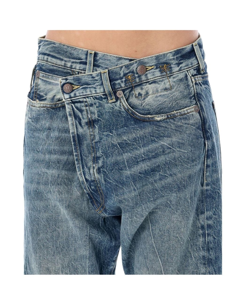 R13 Blue Asymmetrical Jeans