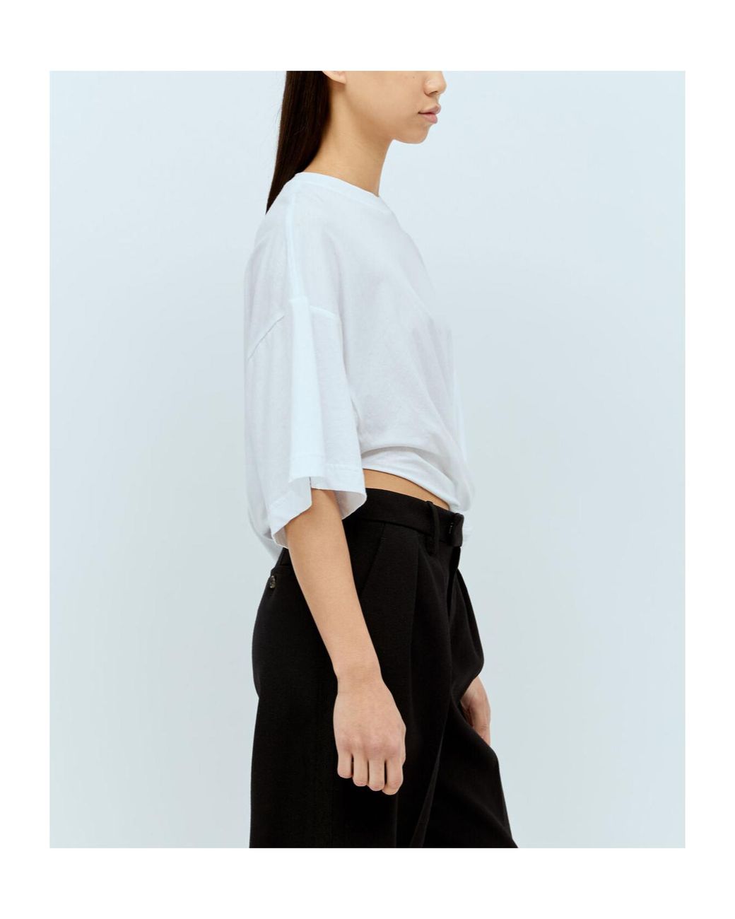 Sportmax White Afgano Ruched Crewneck Top
