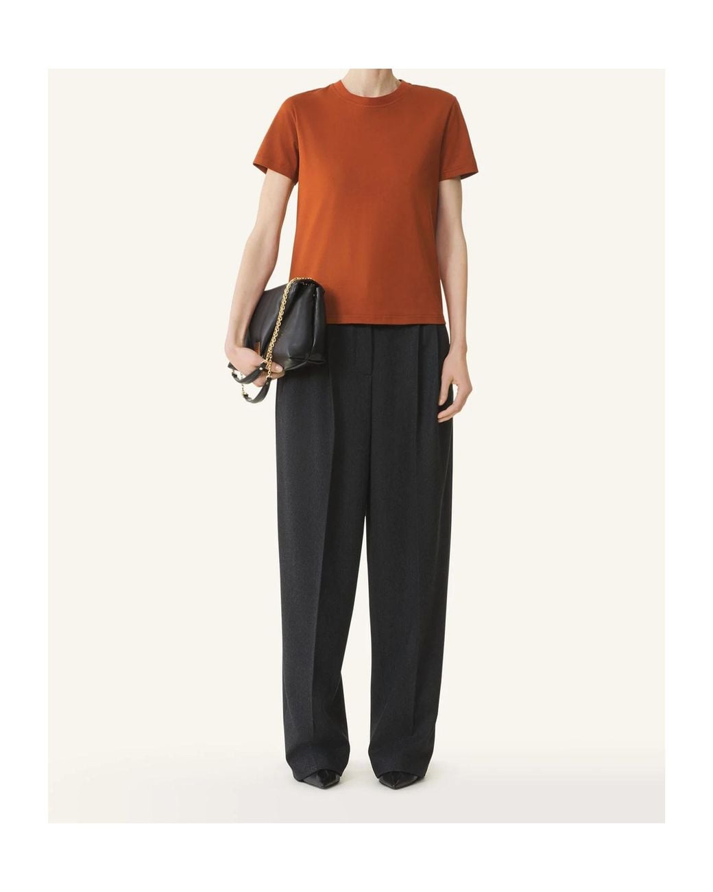 Lanvin Brown Tie-Detail Top
