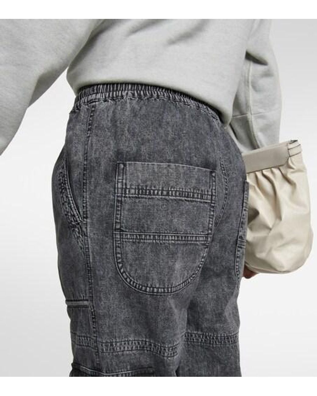 Isabel Marant Gray High-Rise Cotton Pants