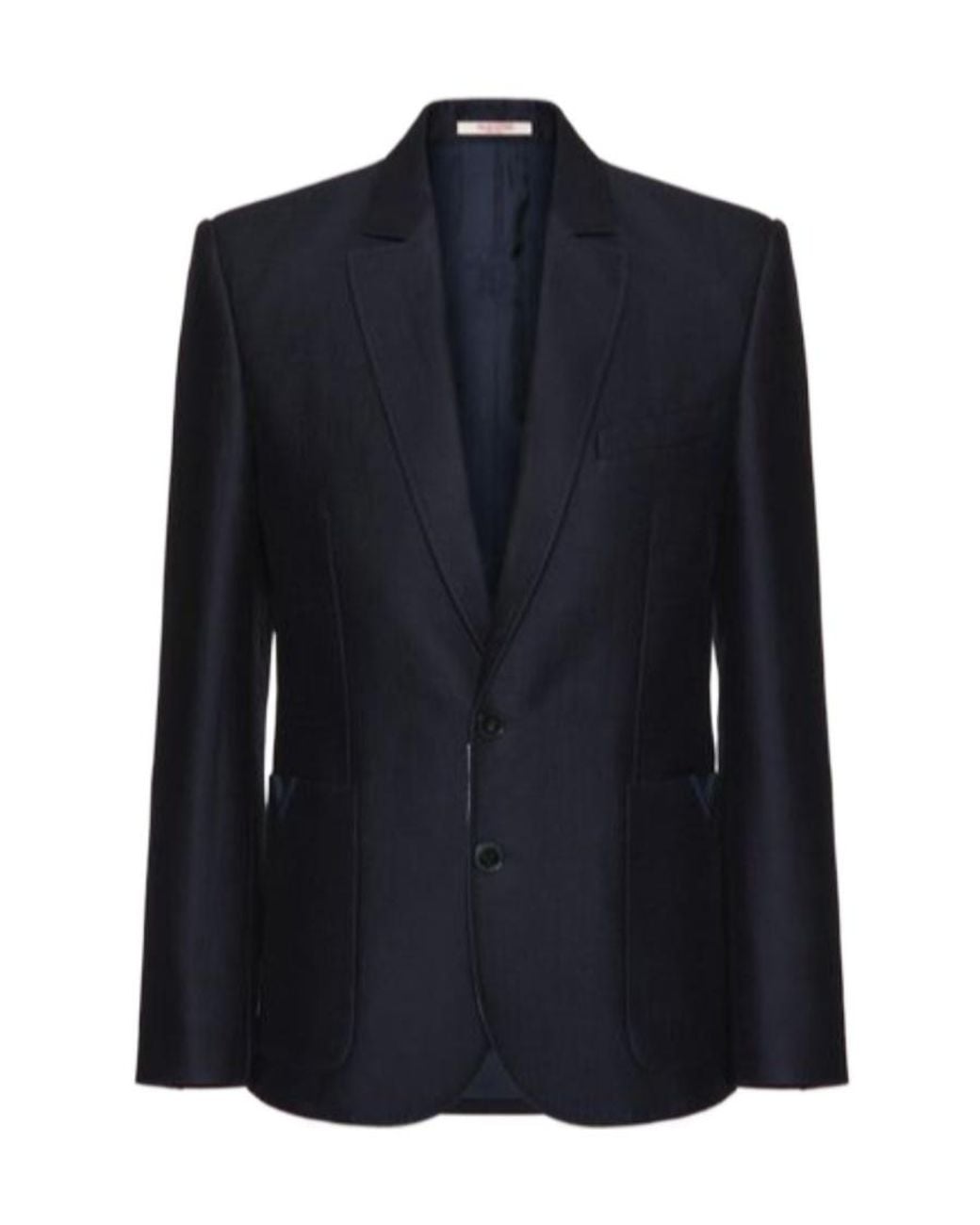 Valentino Blue Single-Breasted Long-Sleeved Blazer for men