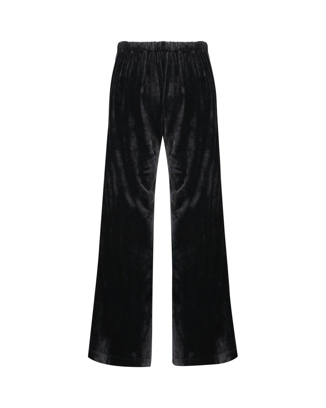 Fendi Black Wide-Leg Drawstring Velvet Pants