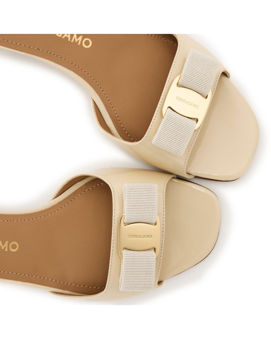 Ferragamo White Simple Slippers