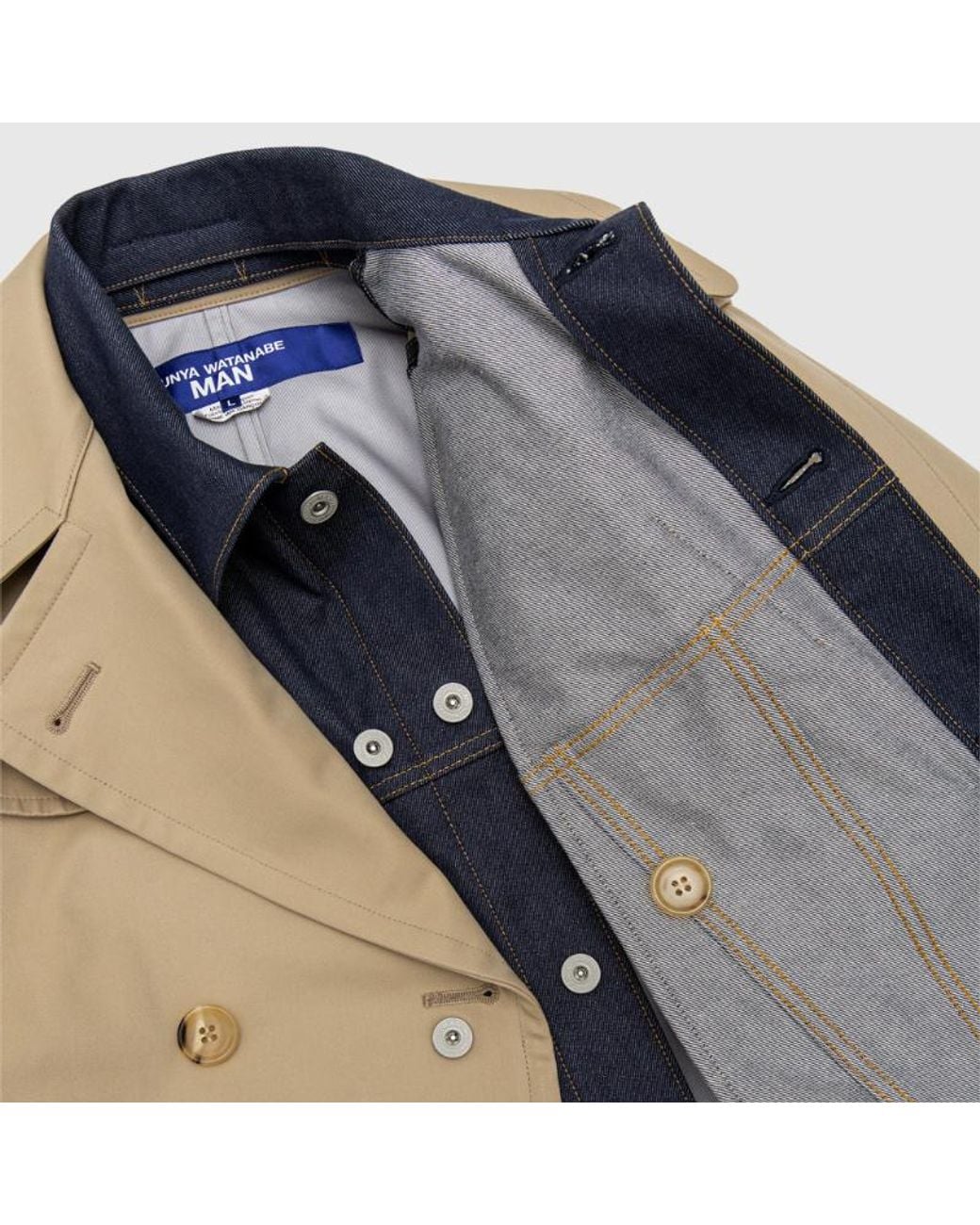 Junya Watanabe Brown Long-Sleeved Trench Coat for men