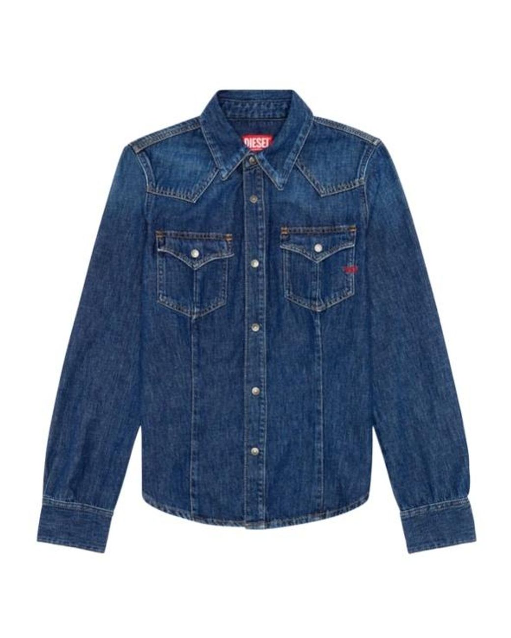 DIESEL Blue De-Waves Western Denim Shirt