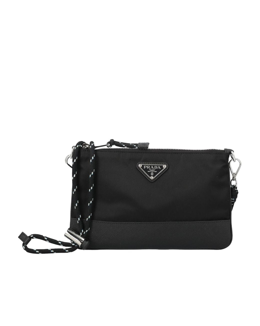 Prada Black Zippered Shoulder Bag for men