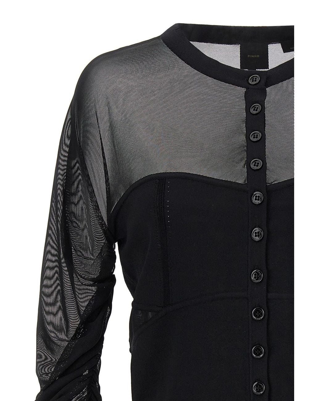 Pinko Black Gelso Long-Sleeved Cardigan