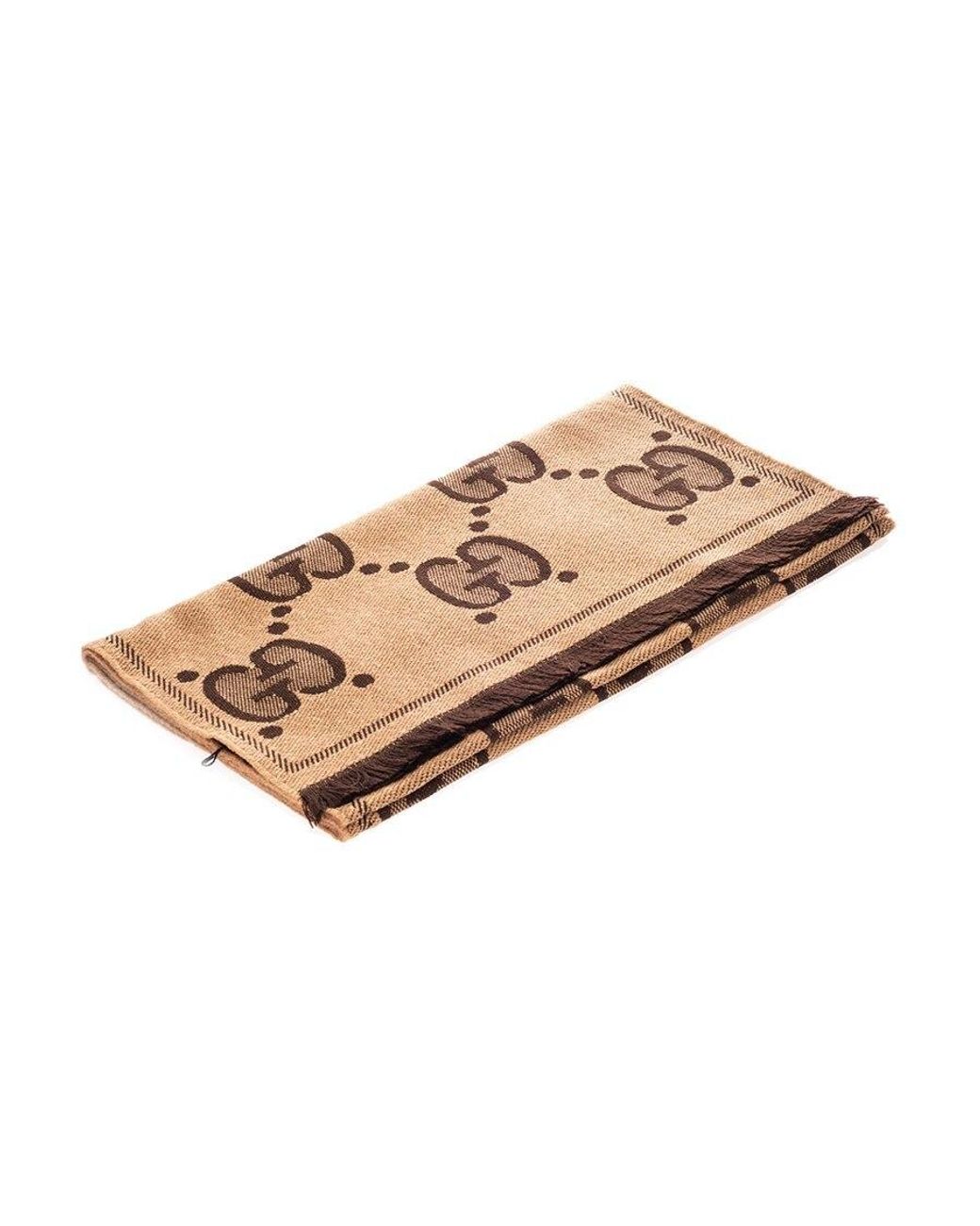 Gucci Brown Gg Jacquard Scarf