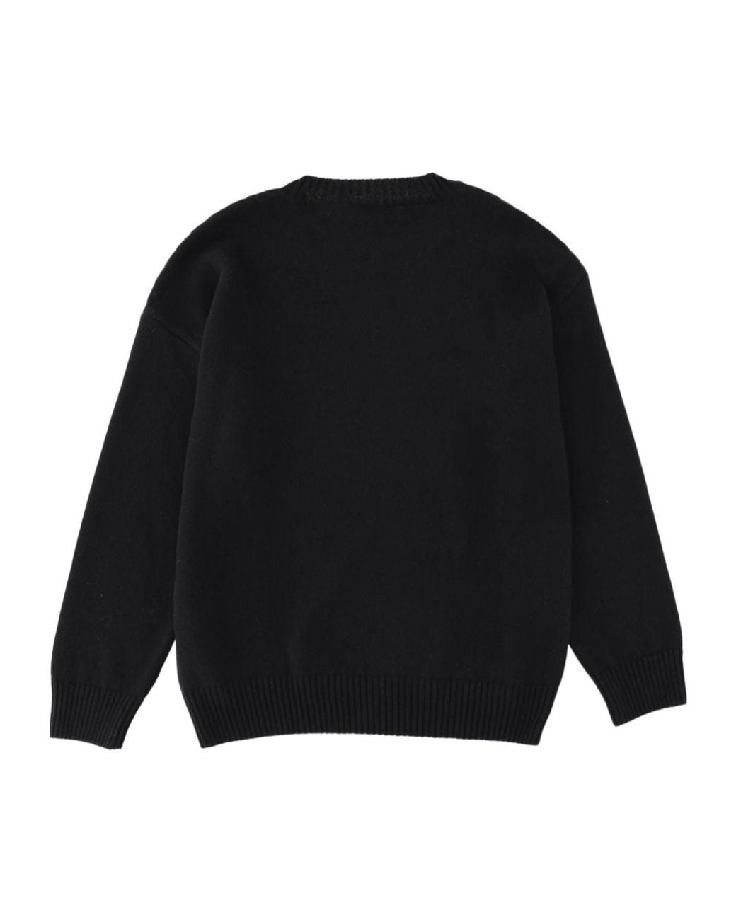 MSGM Black Logo Patch Crewneck Knitted Jumper for men