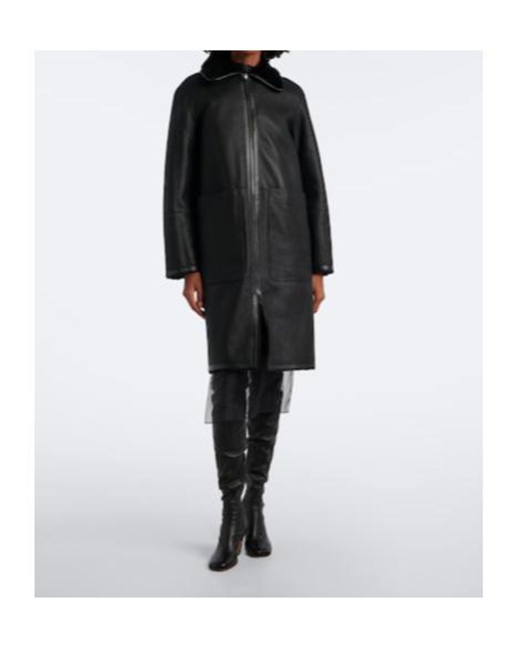Joseph Black Double-Faced Wool Coat