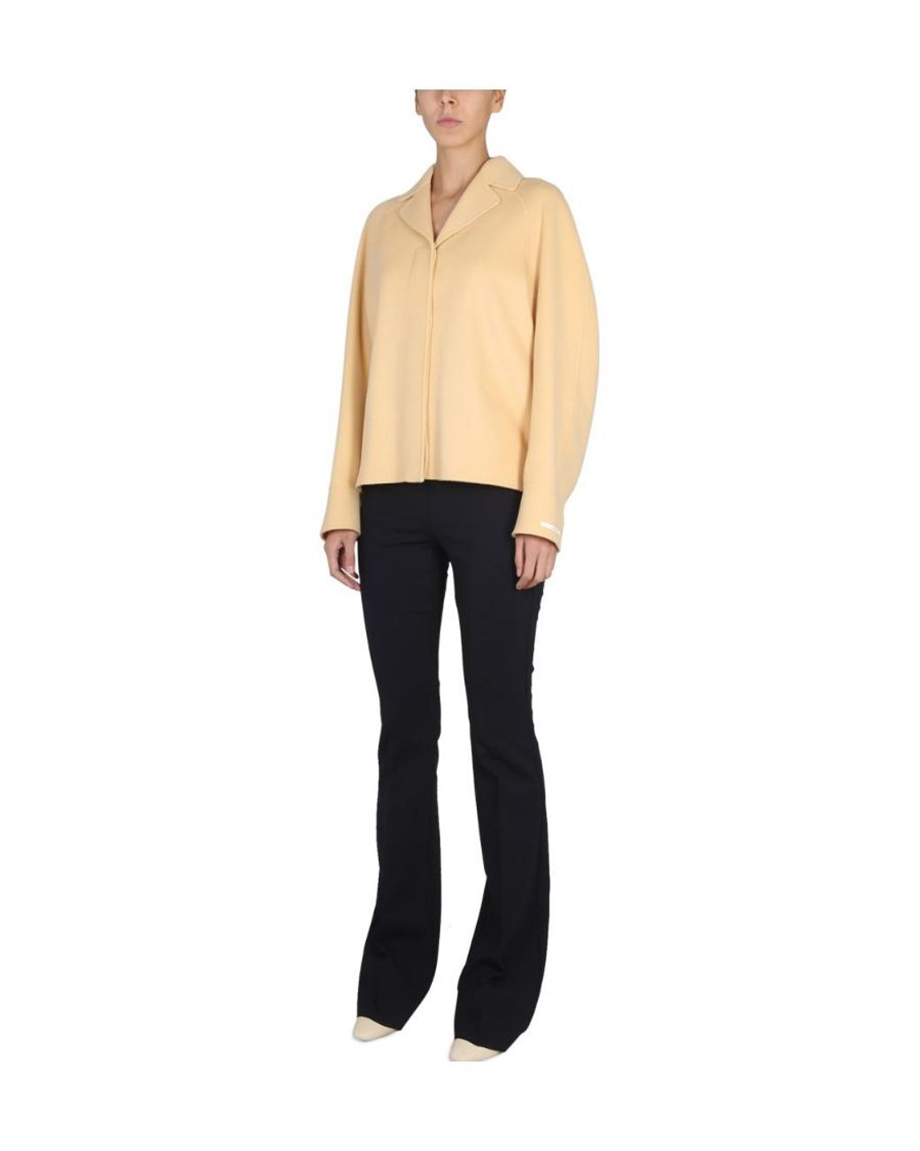 Sportmax Natural V-Neck Long-Sleeved Coat
