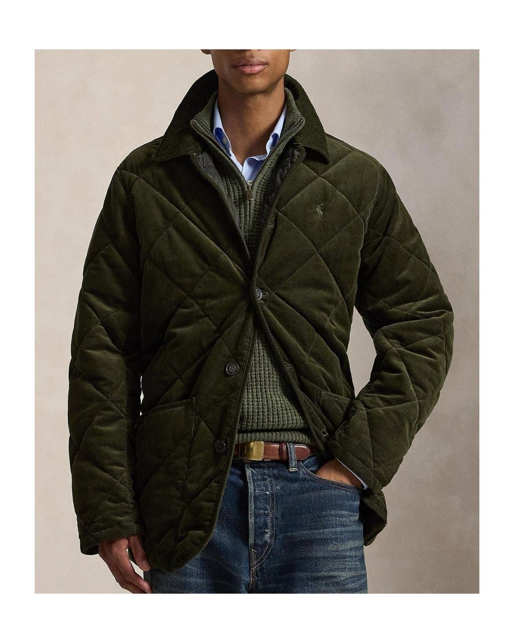 Polo Ralph Lauren Green Quilted Jacket for men