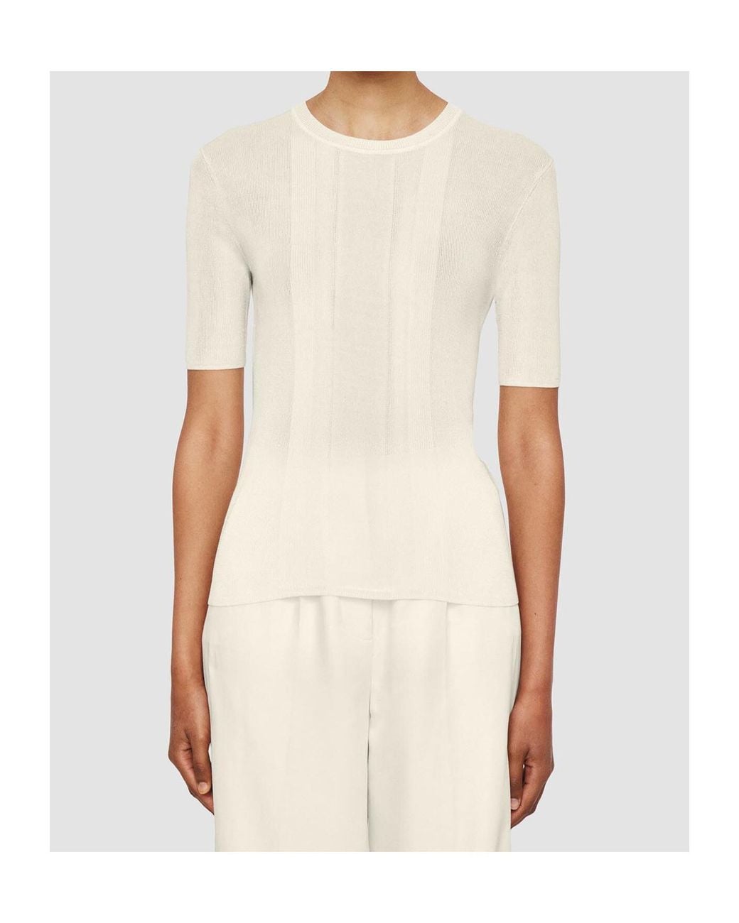 Joseph White Ribbed-Knit T-Shirt