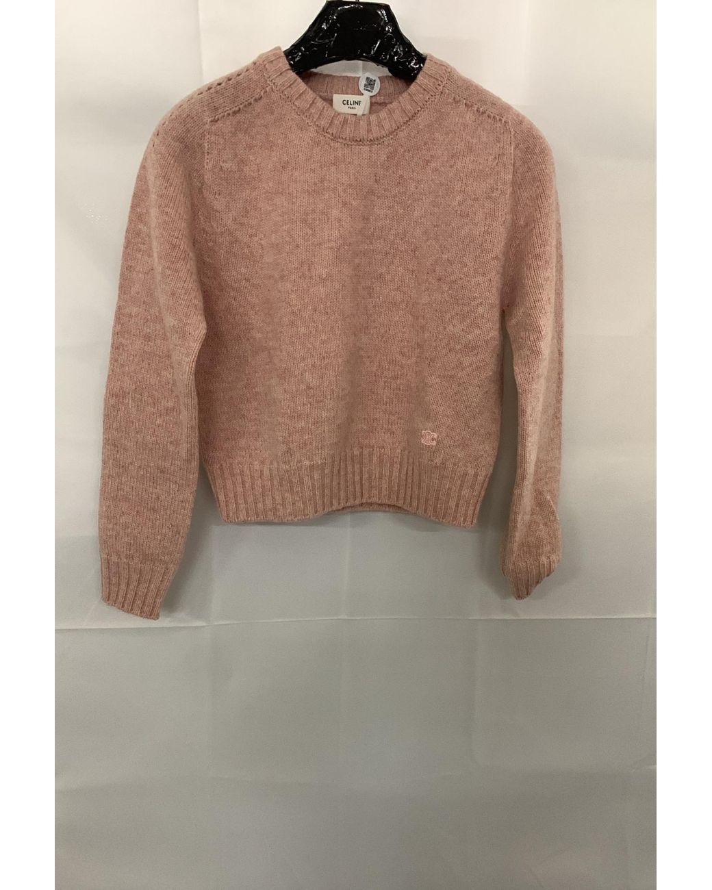 Céline Pink Long-Sleeved Knitted Sweater