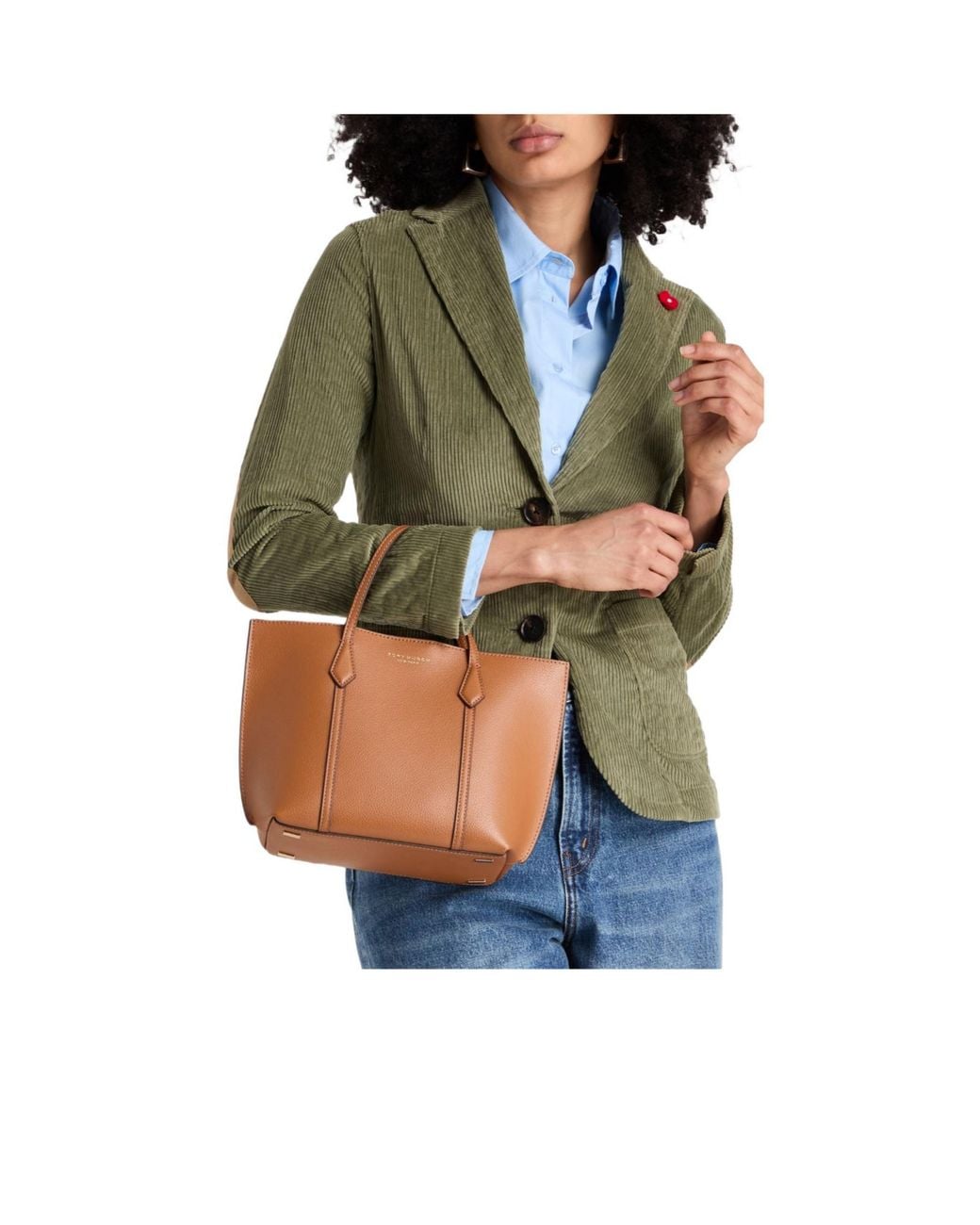 Tory Burch Brown Minimalist Medium Leather Tote Bag