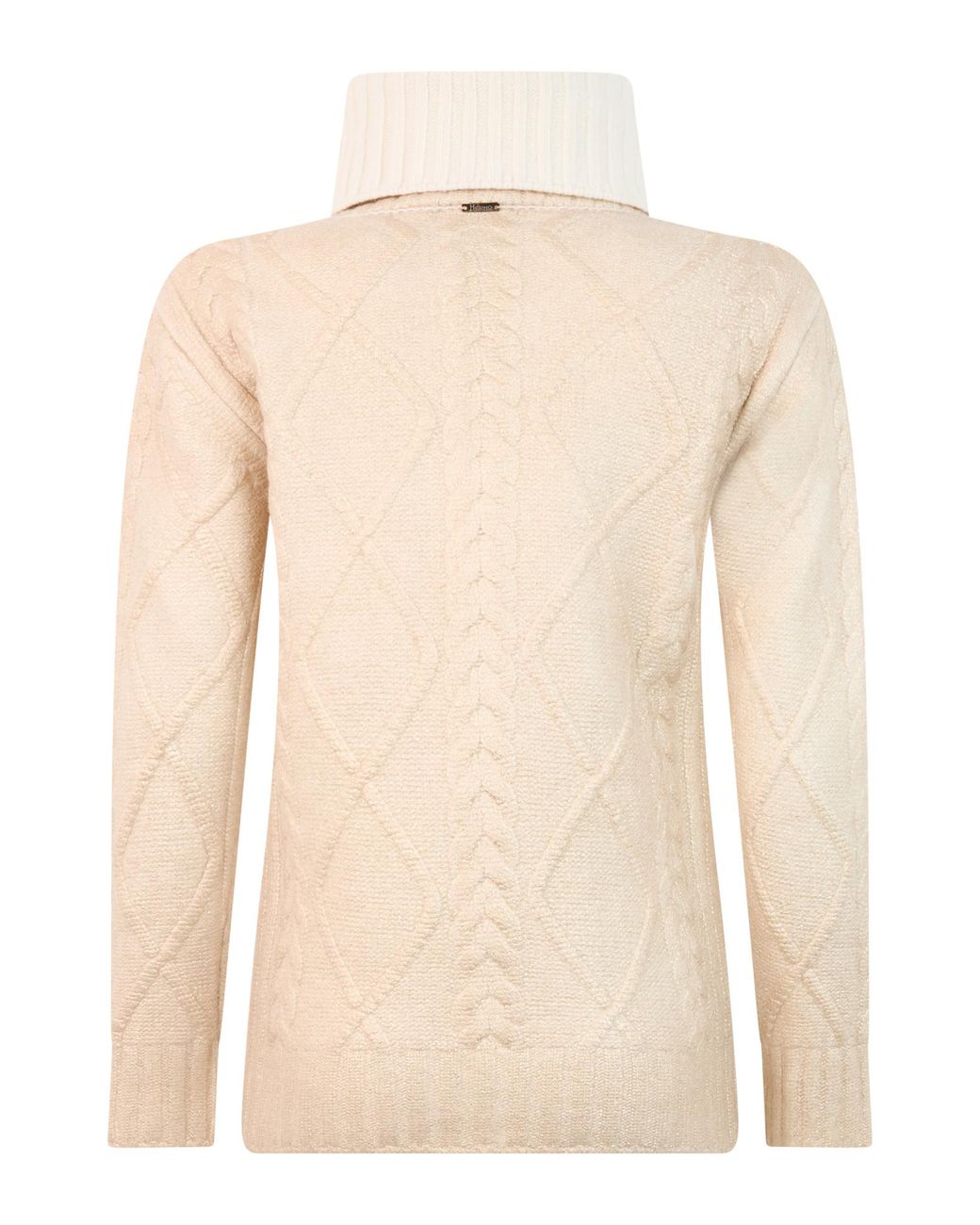 Herno White Cable-Knit Turtleneck Knitted Sweater