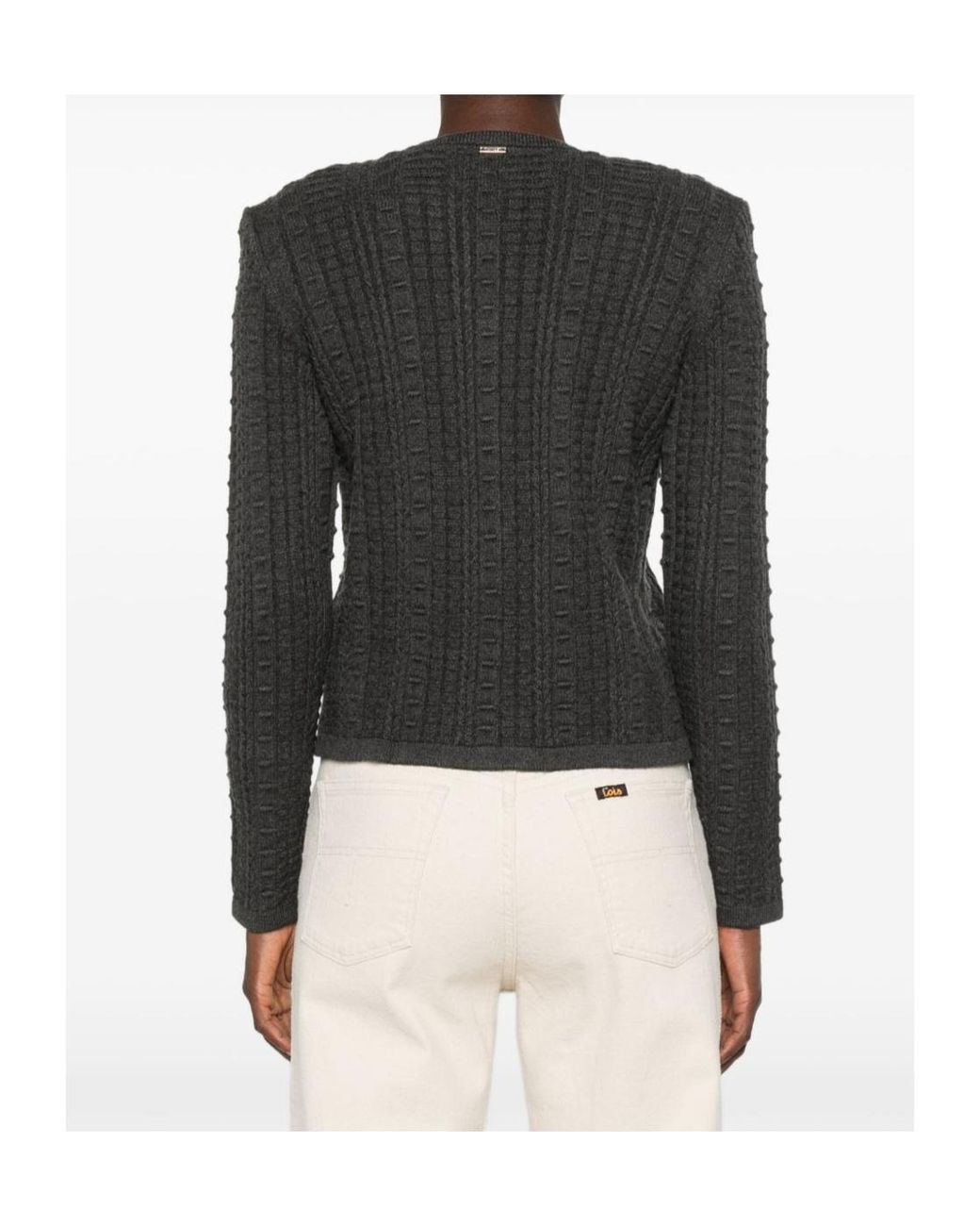 Twinset Black Button-Up Crewneck Jacket