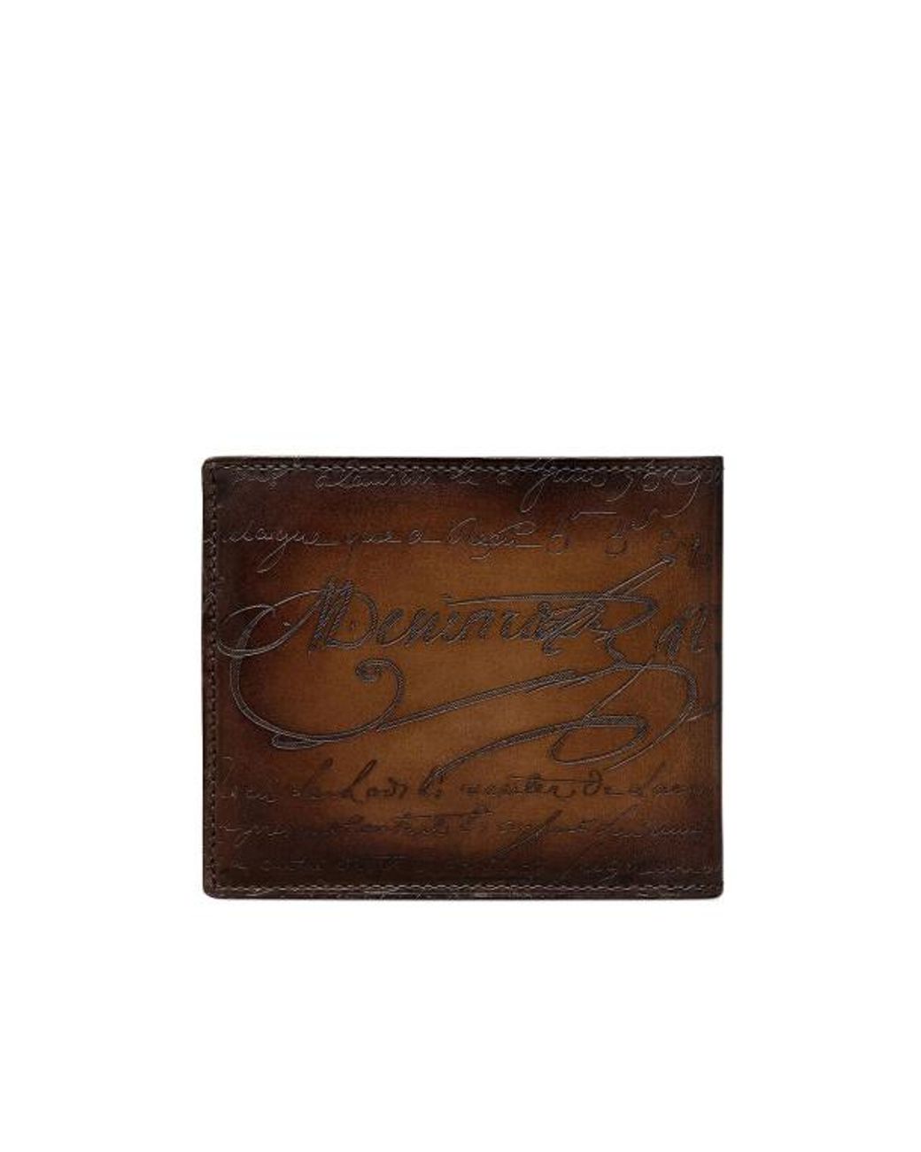 Berluti Brown Makore 2In1 Compact Wallet for men