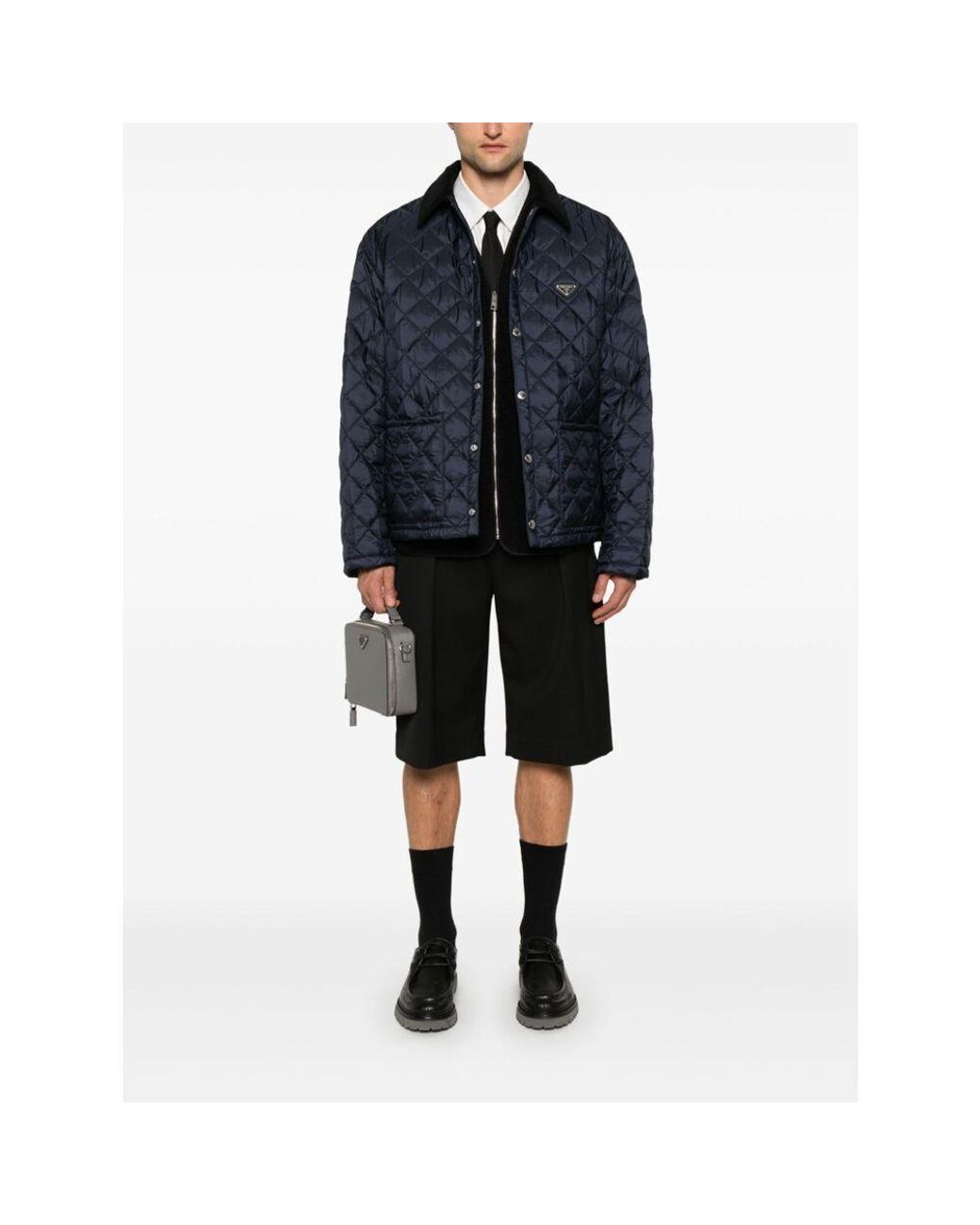 Prada Blue Quilted Re-Nylon Jacket for men