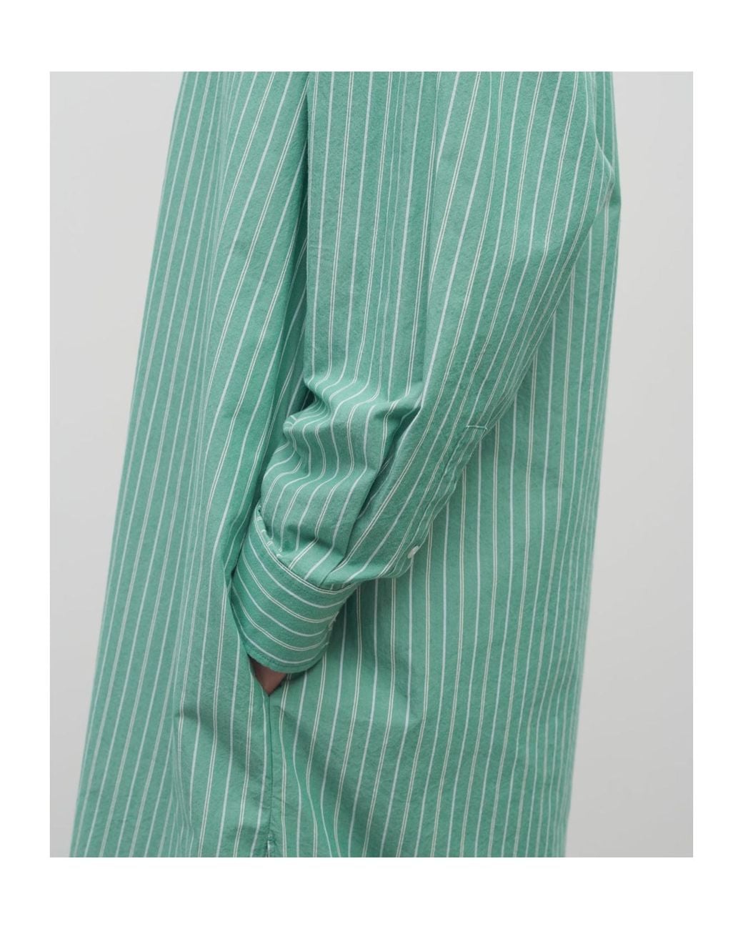 The Row Green Striped Shirt Dress