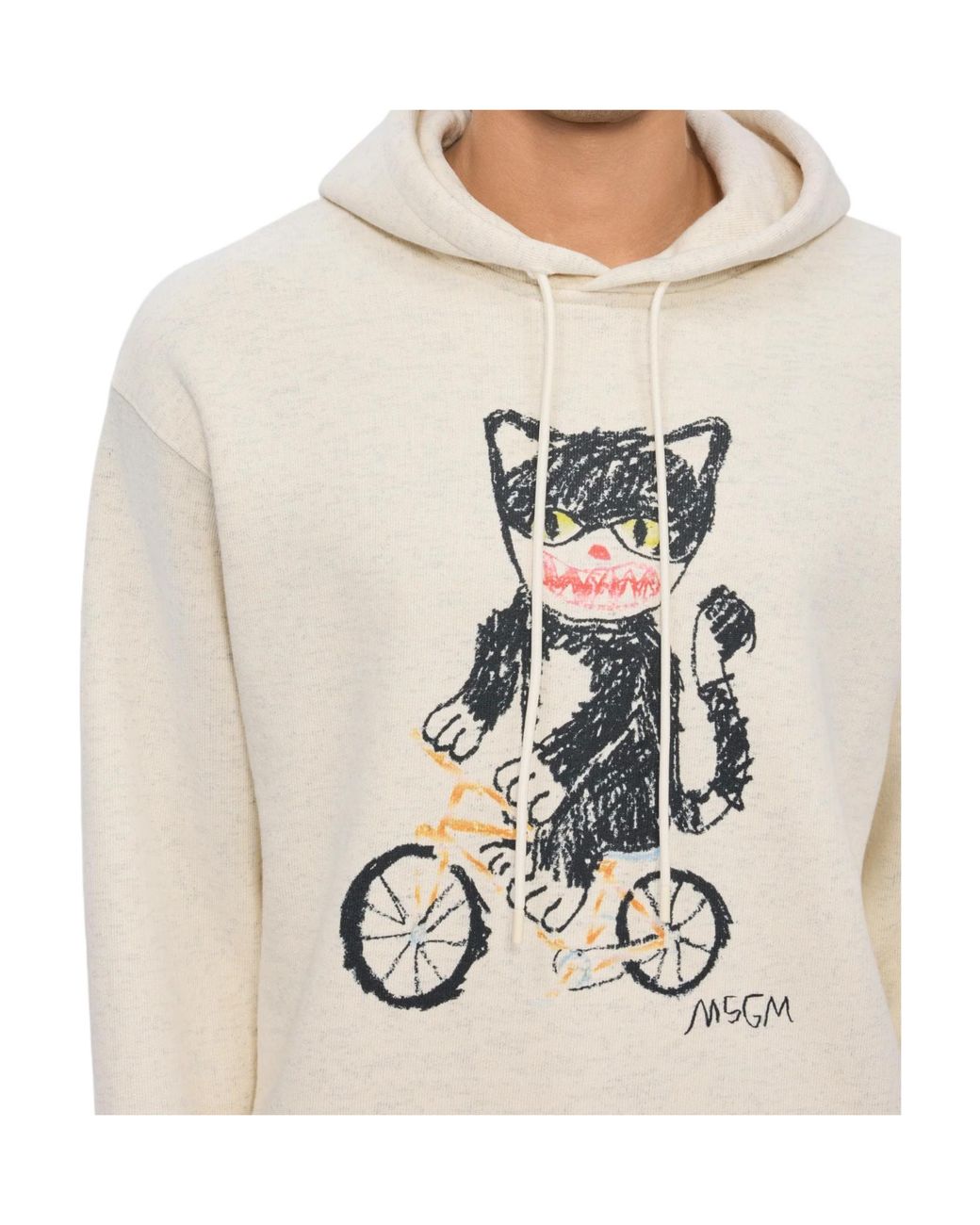 MSGM White Graphic-Print Hoodie for men