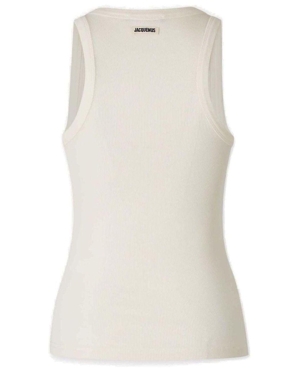 Jacquemus White Ribbed Tank Top